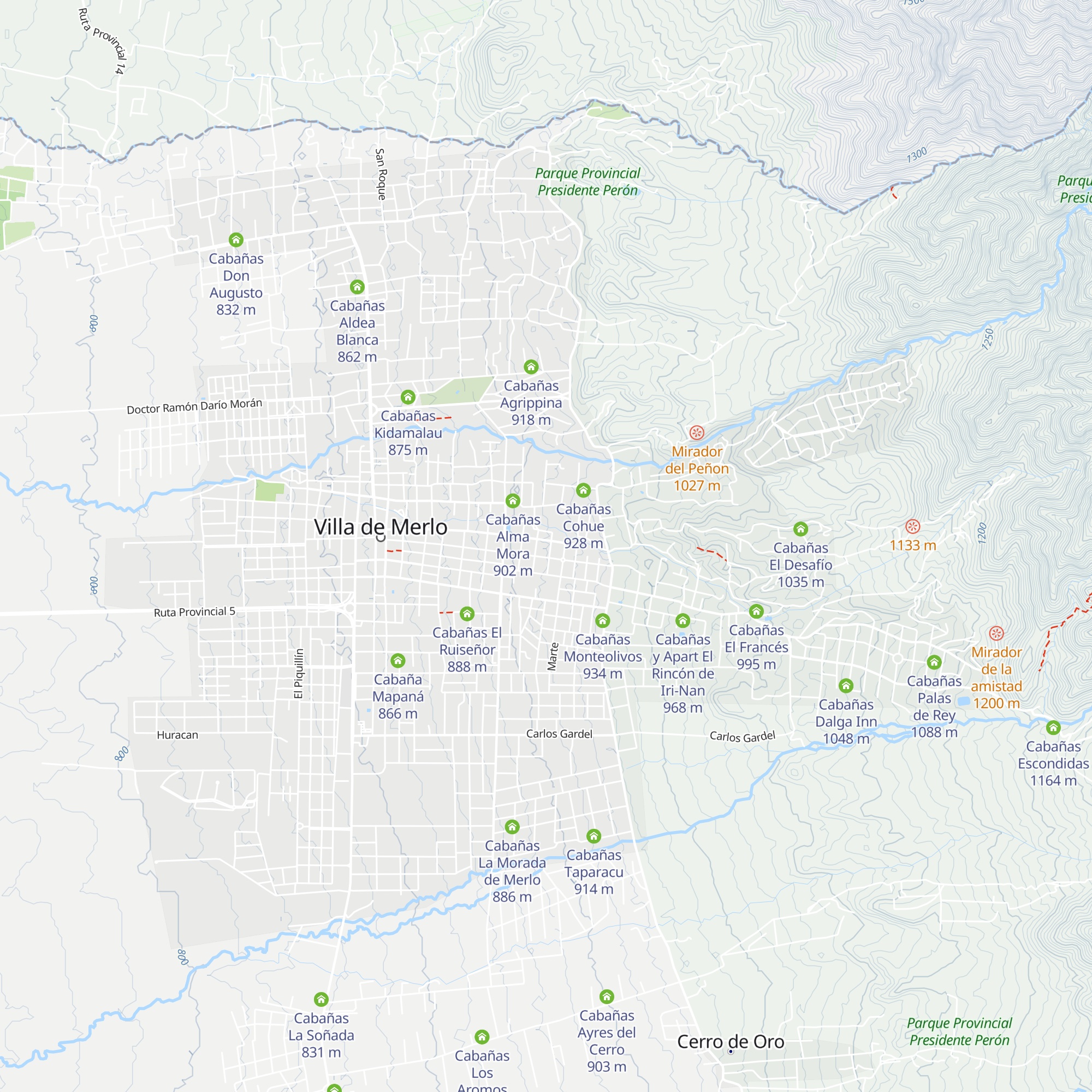 Cabañas El Jacarandá map