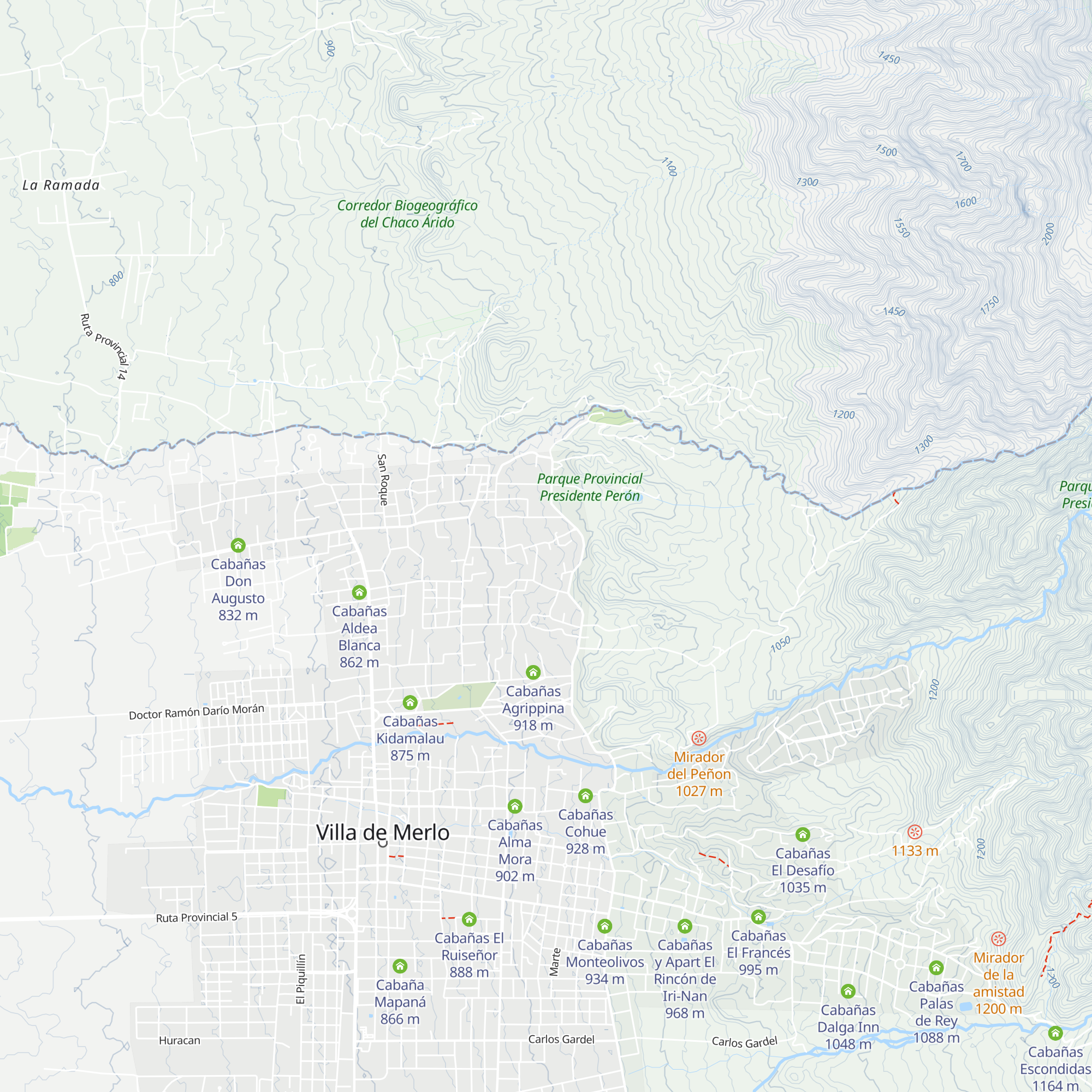 Cabañas La Comarca map