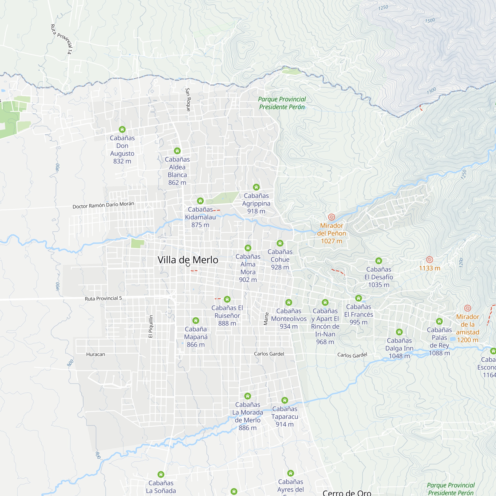 Cabañas Alma Mora map
