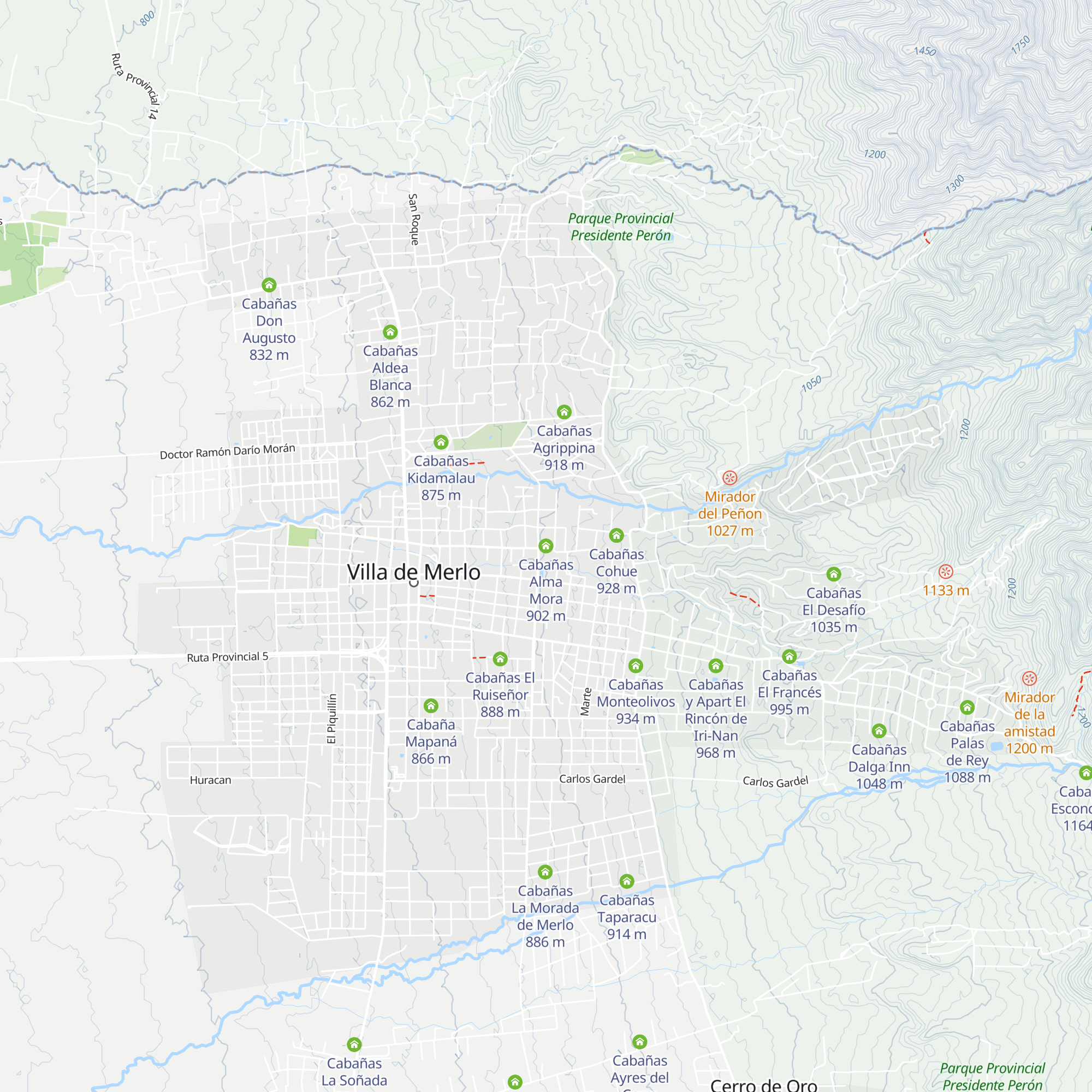 Cabañas Alma Mora map