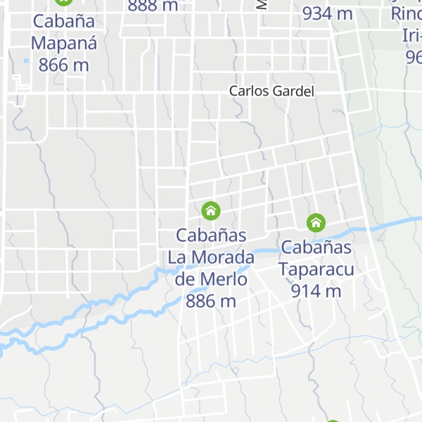Map of Cabañas La Morada de Merlo
