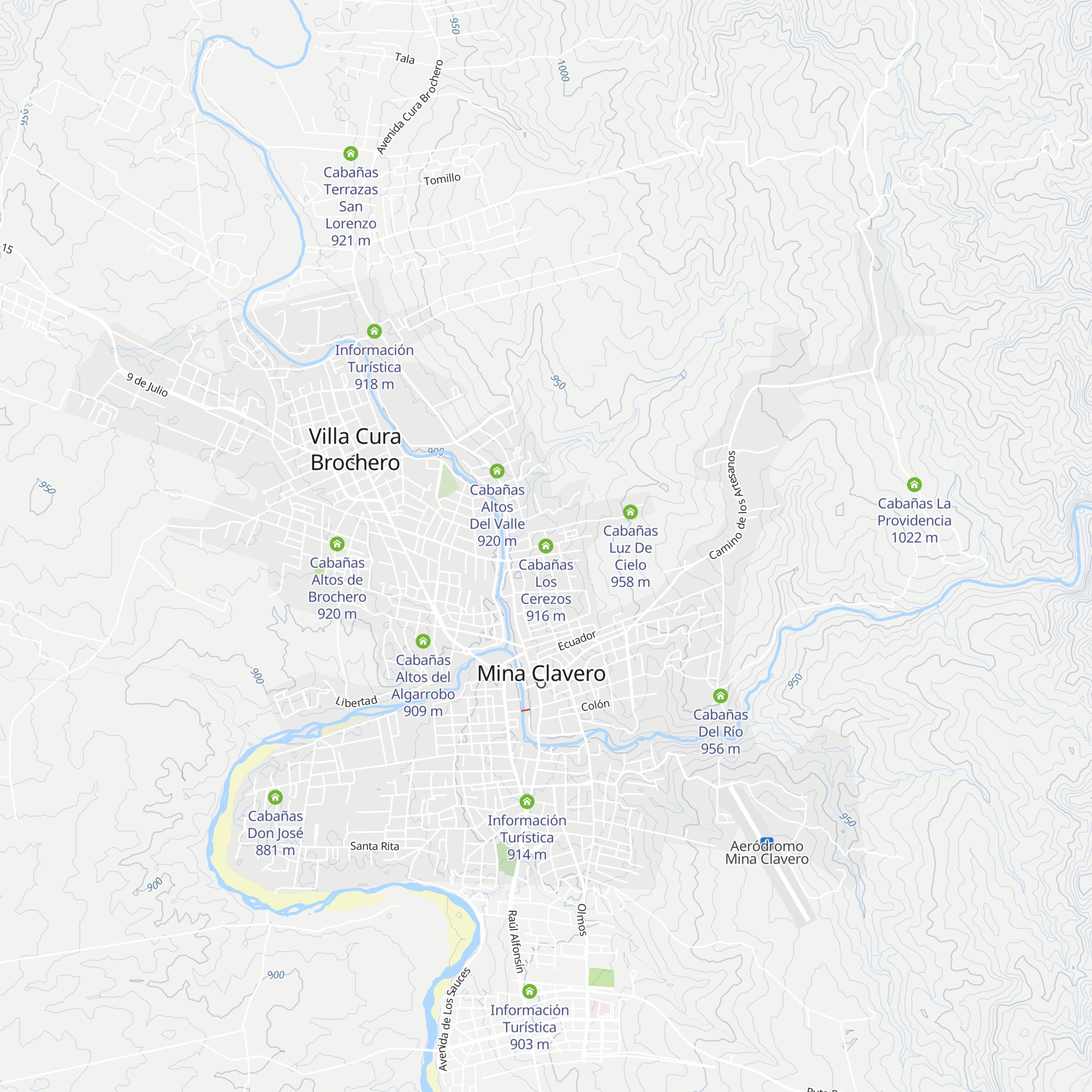 Cabañas Los Cerezos map