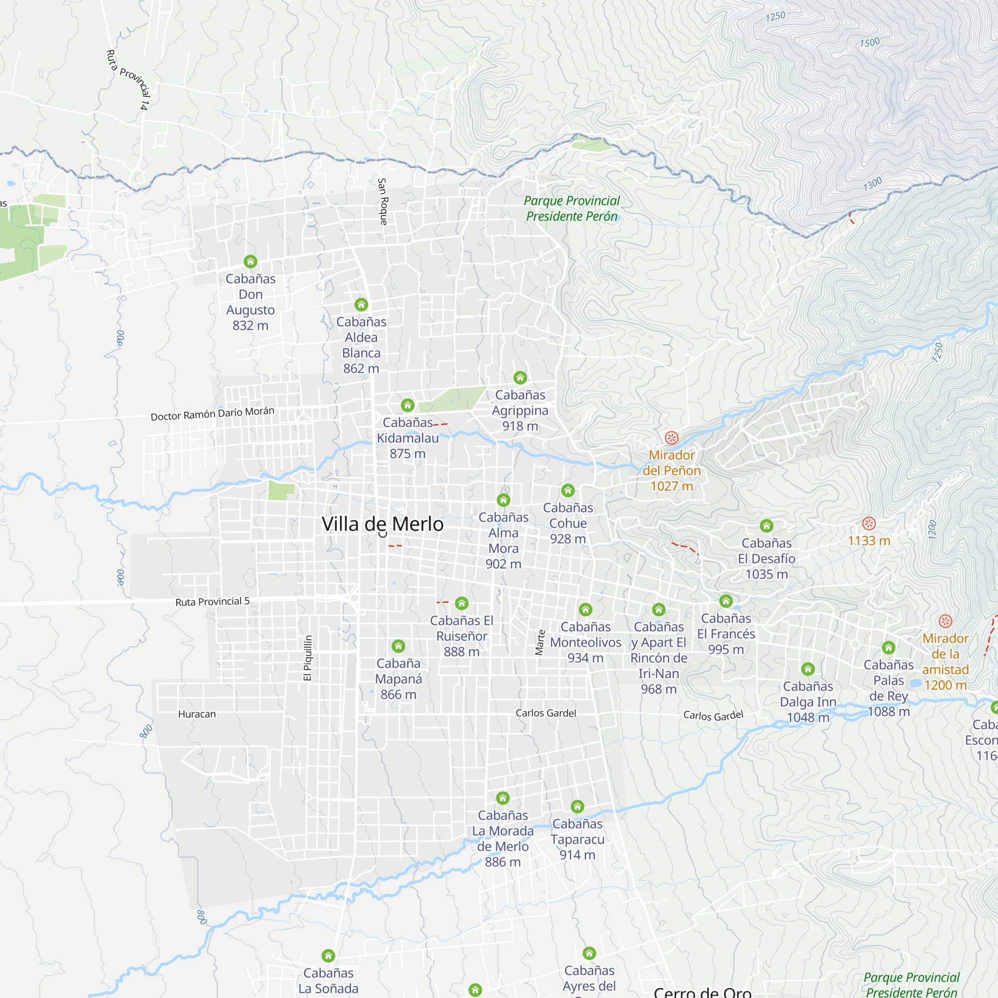 Cabañas Khami map