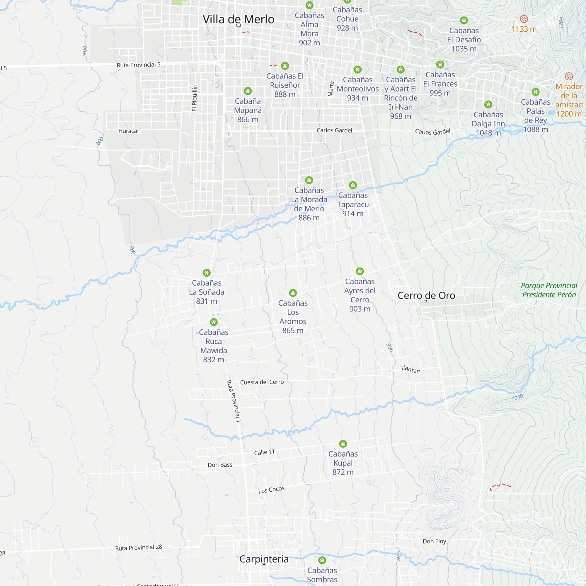 Cabañas Los Aromos map