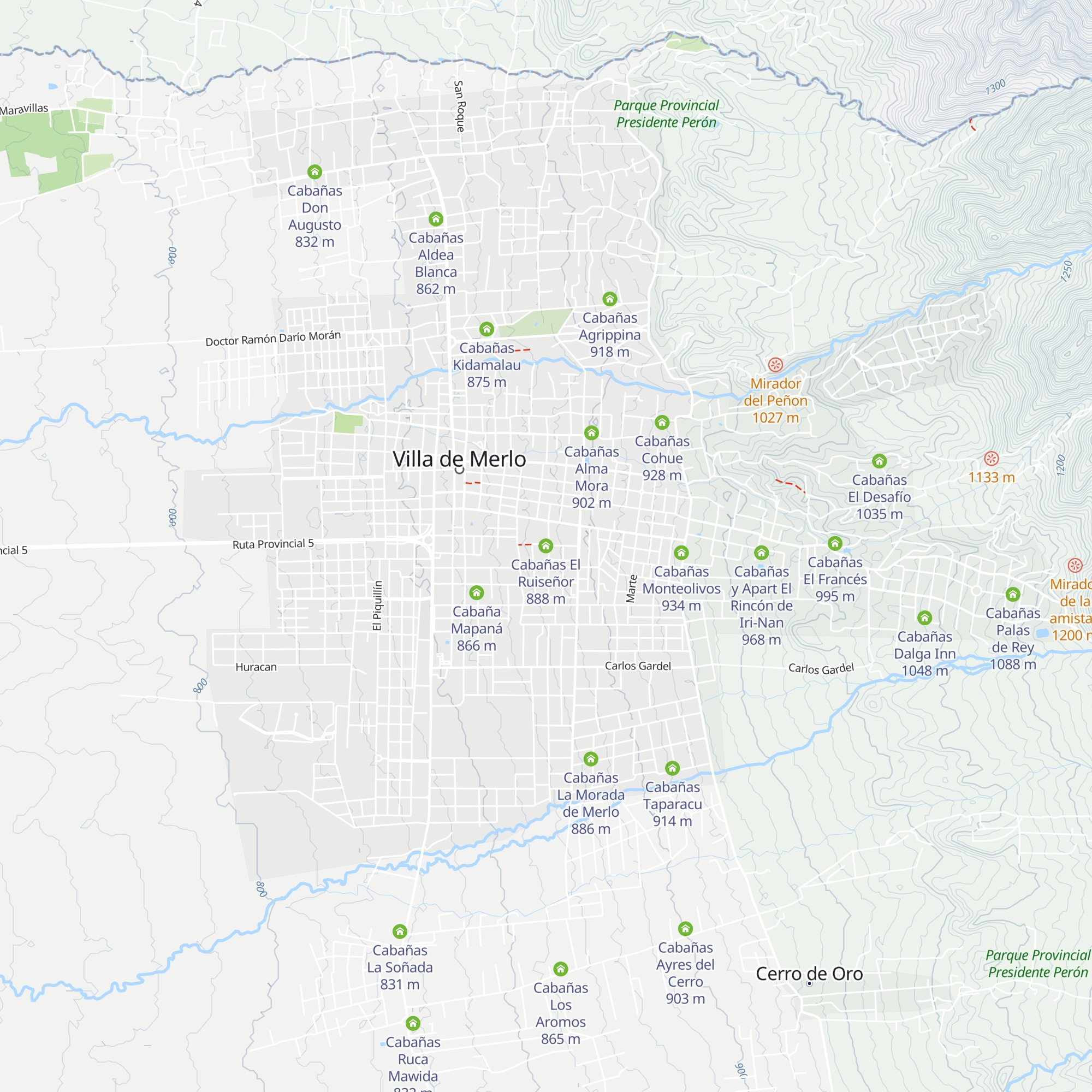 Cabañas El Ruiseñor map