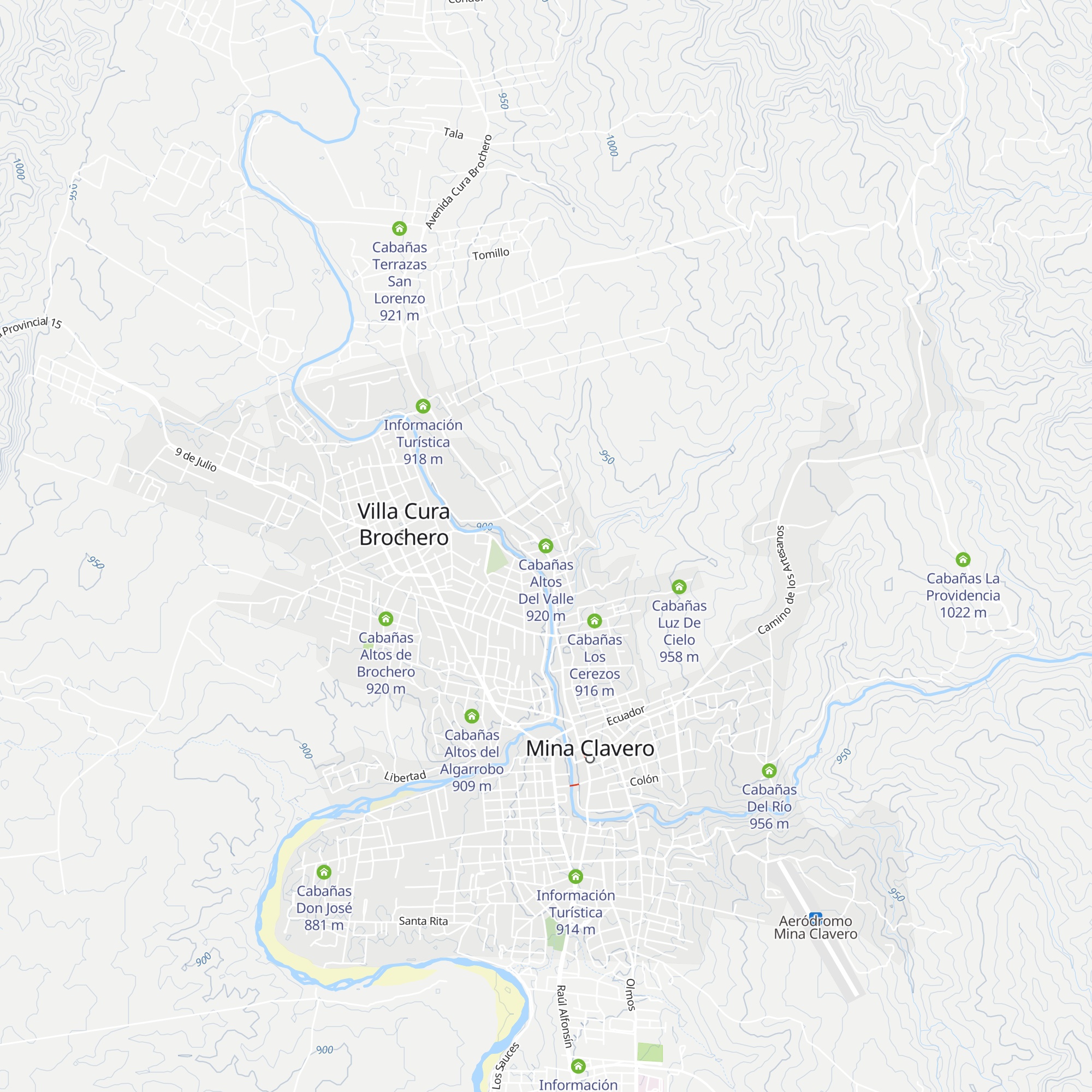 Cabañas Altos Del Valle map