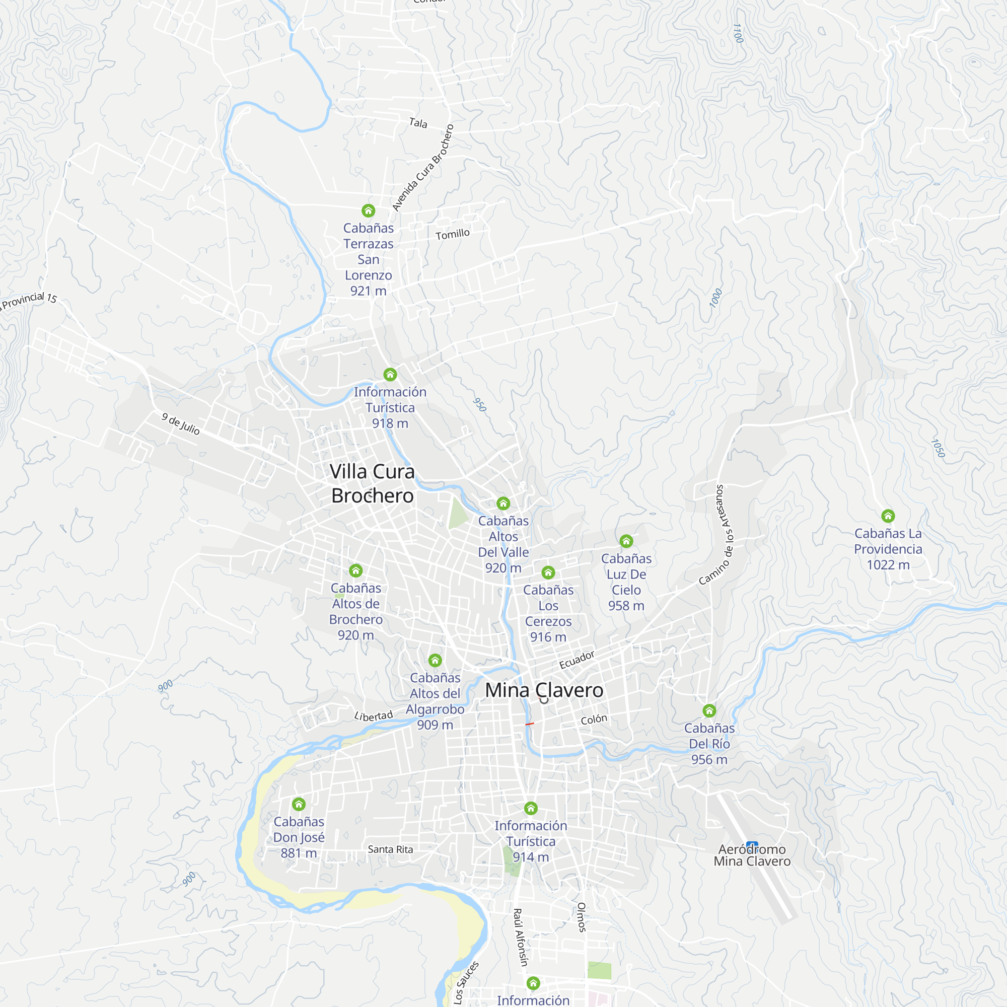 Cabañas Altos Del Valle map