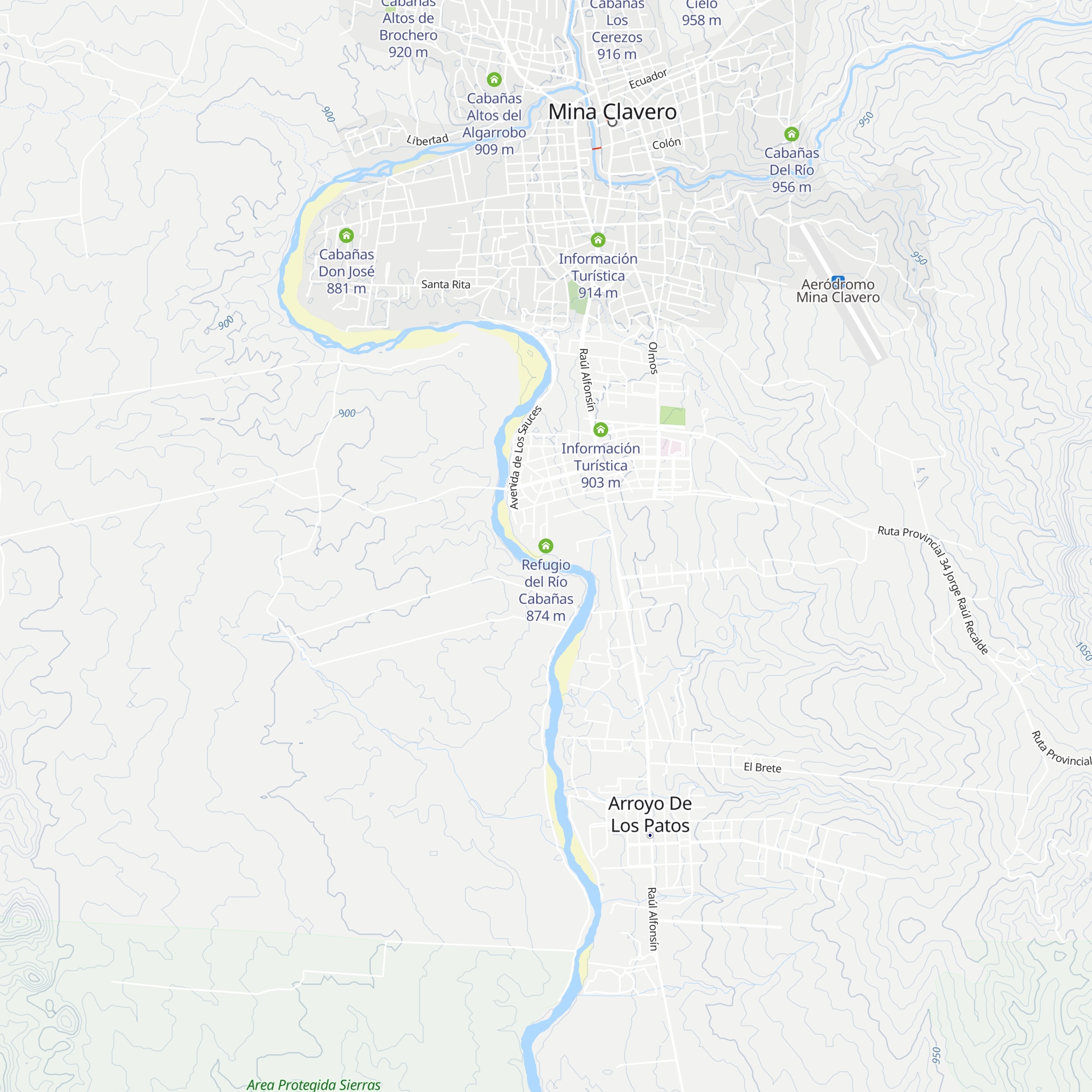 Refugio del Río Cabañas map