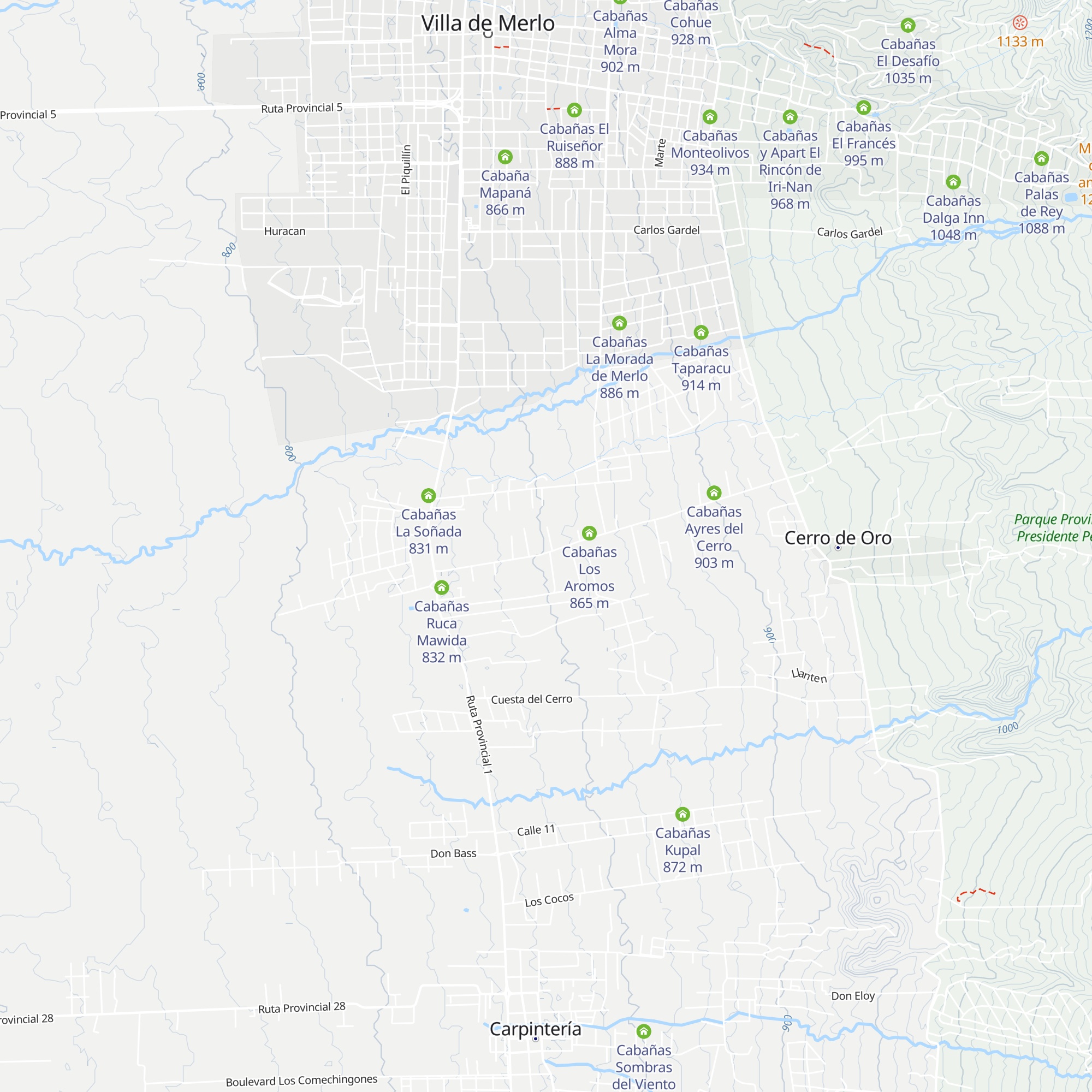 Cabañas La Herradura map