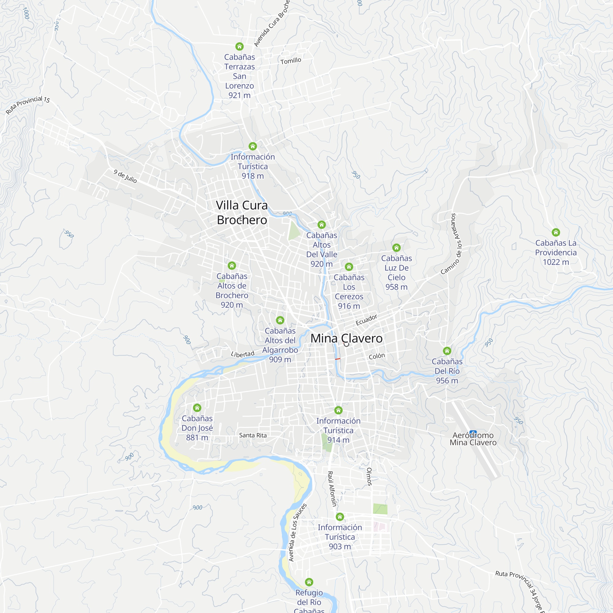 Cabañas Mitai map