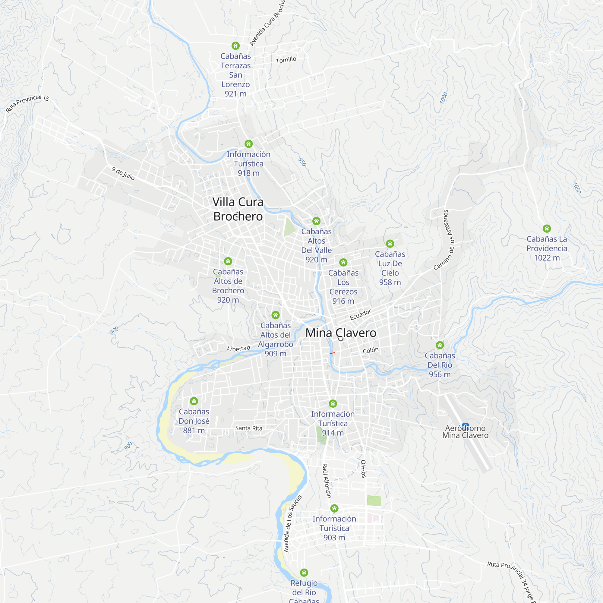 Cabañas Mitai map