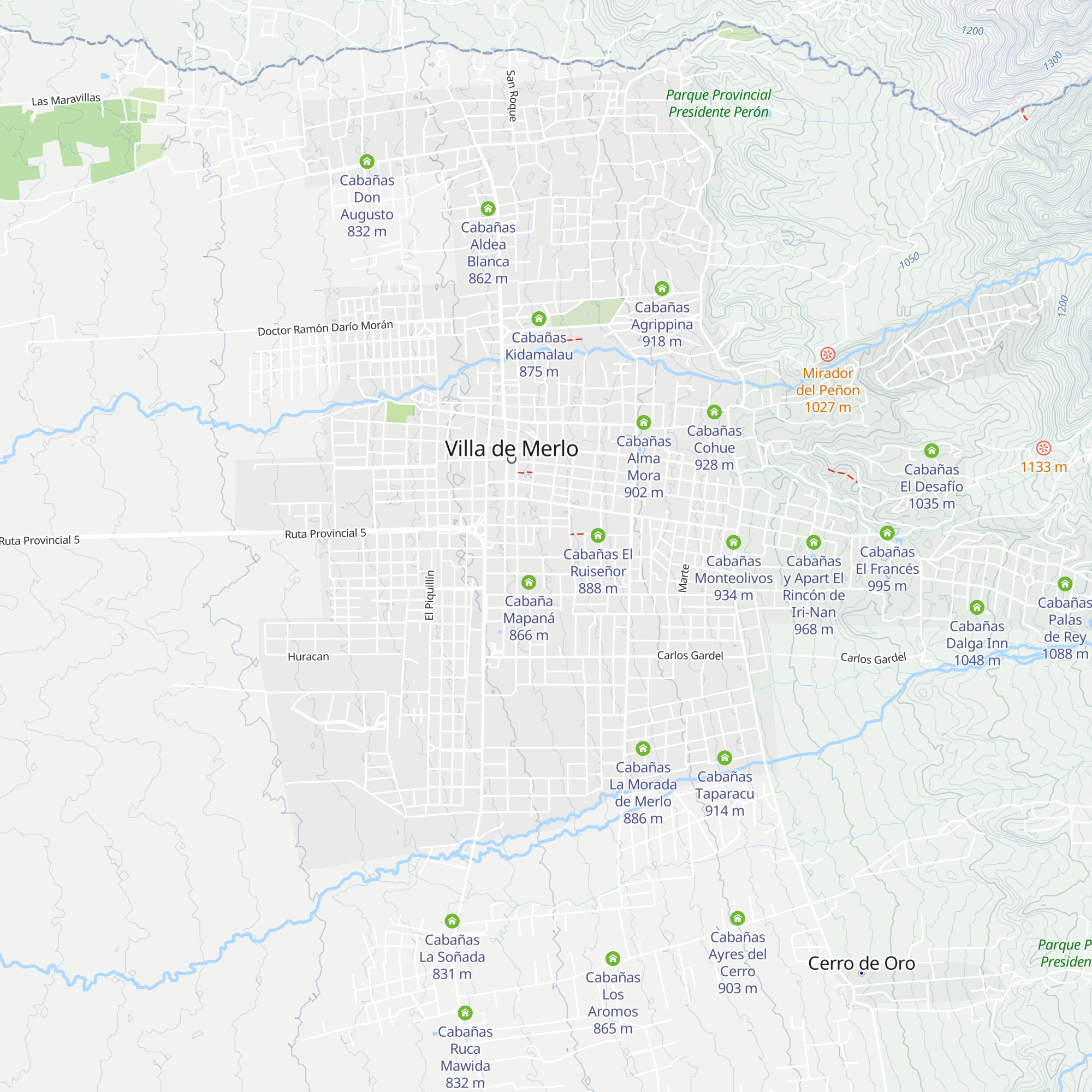 Cabañas Nona Olga map
