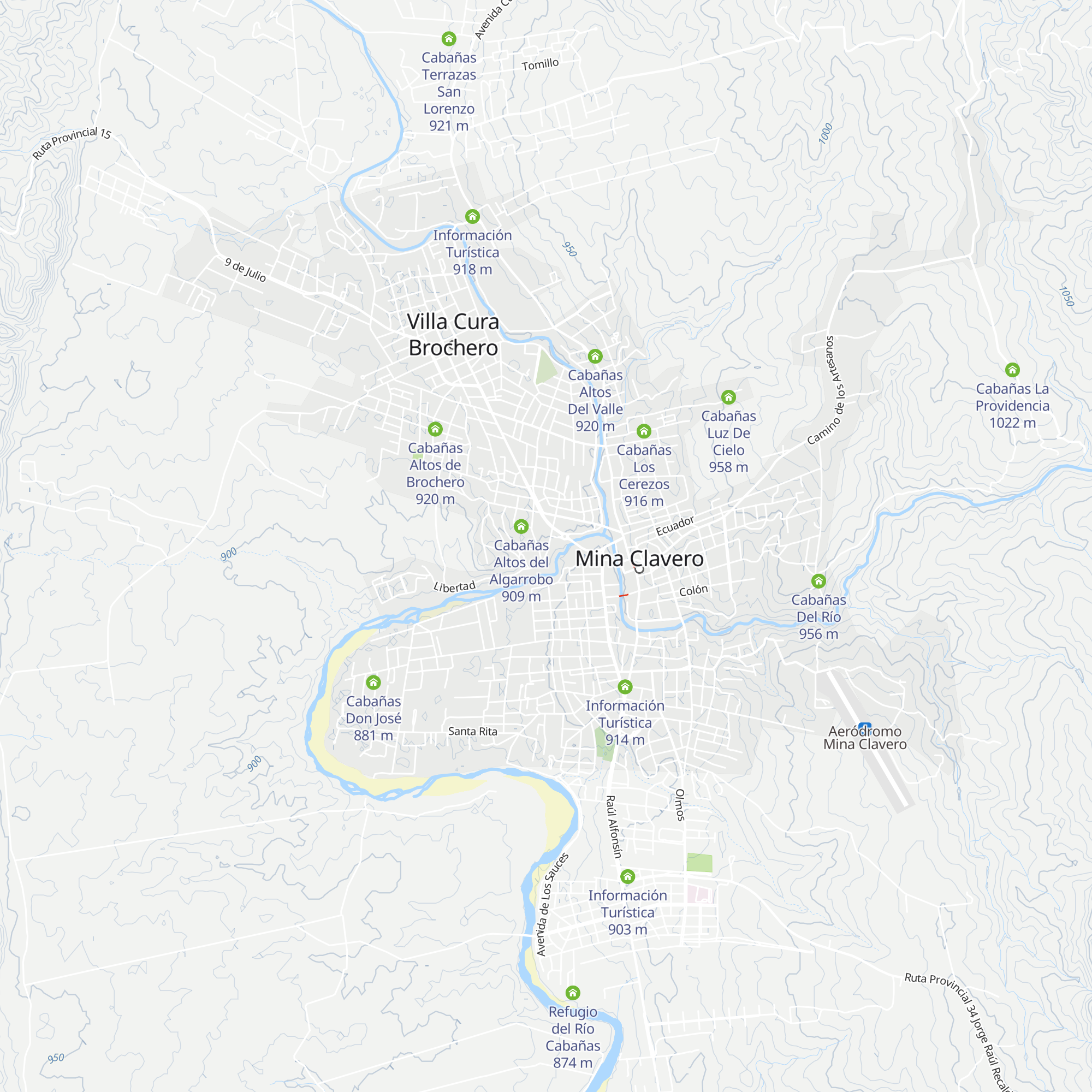 Cabañas Hojas de Campo map