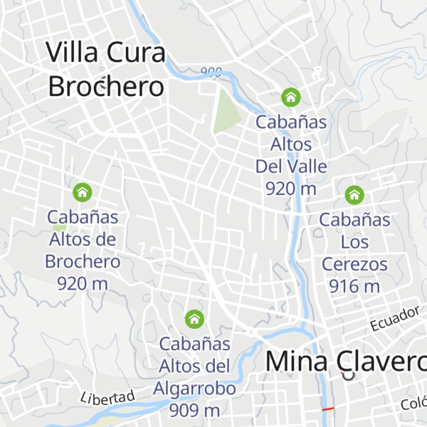 Map of Cabañas Valle Del Sol Brochero