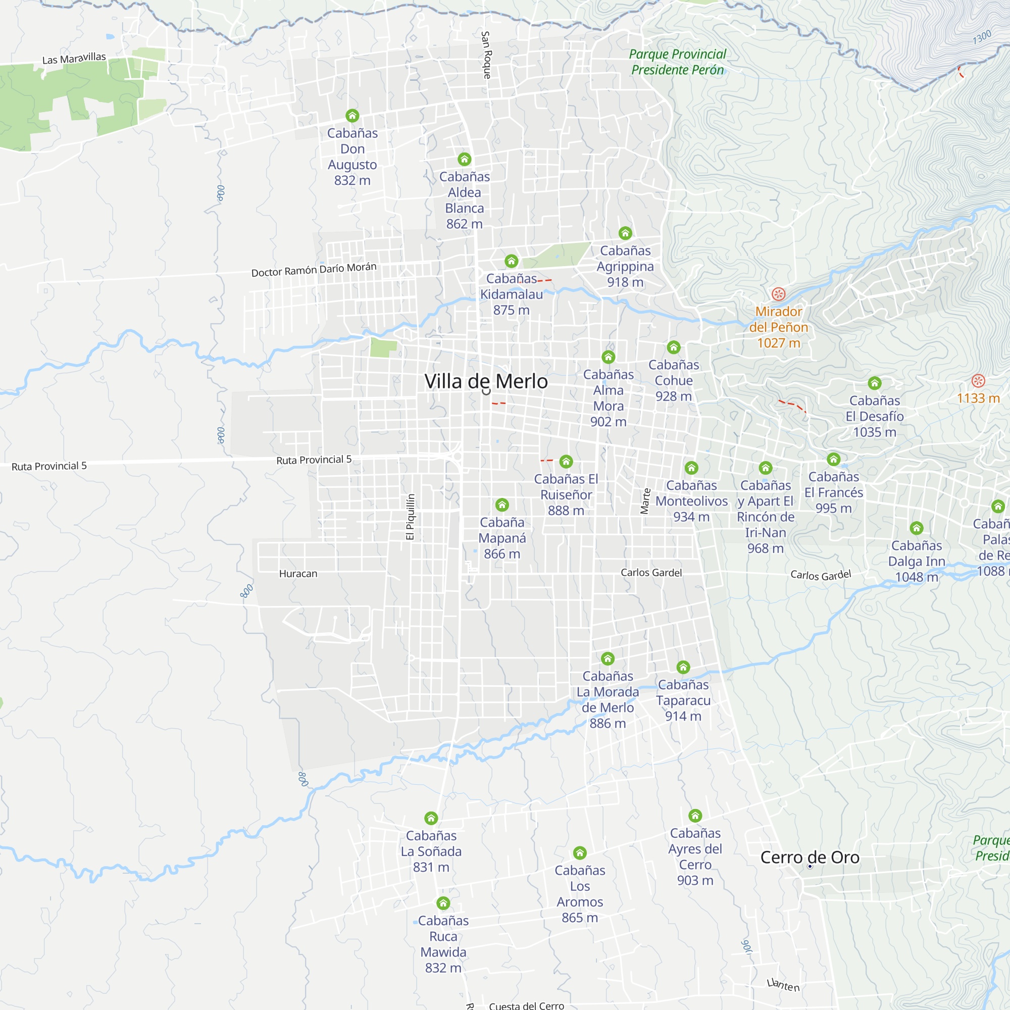 Cabañas Cerro Nevado map