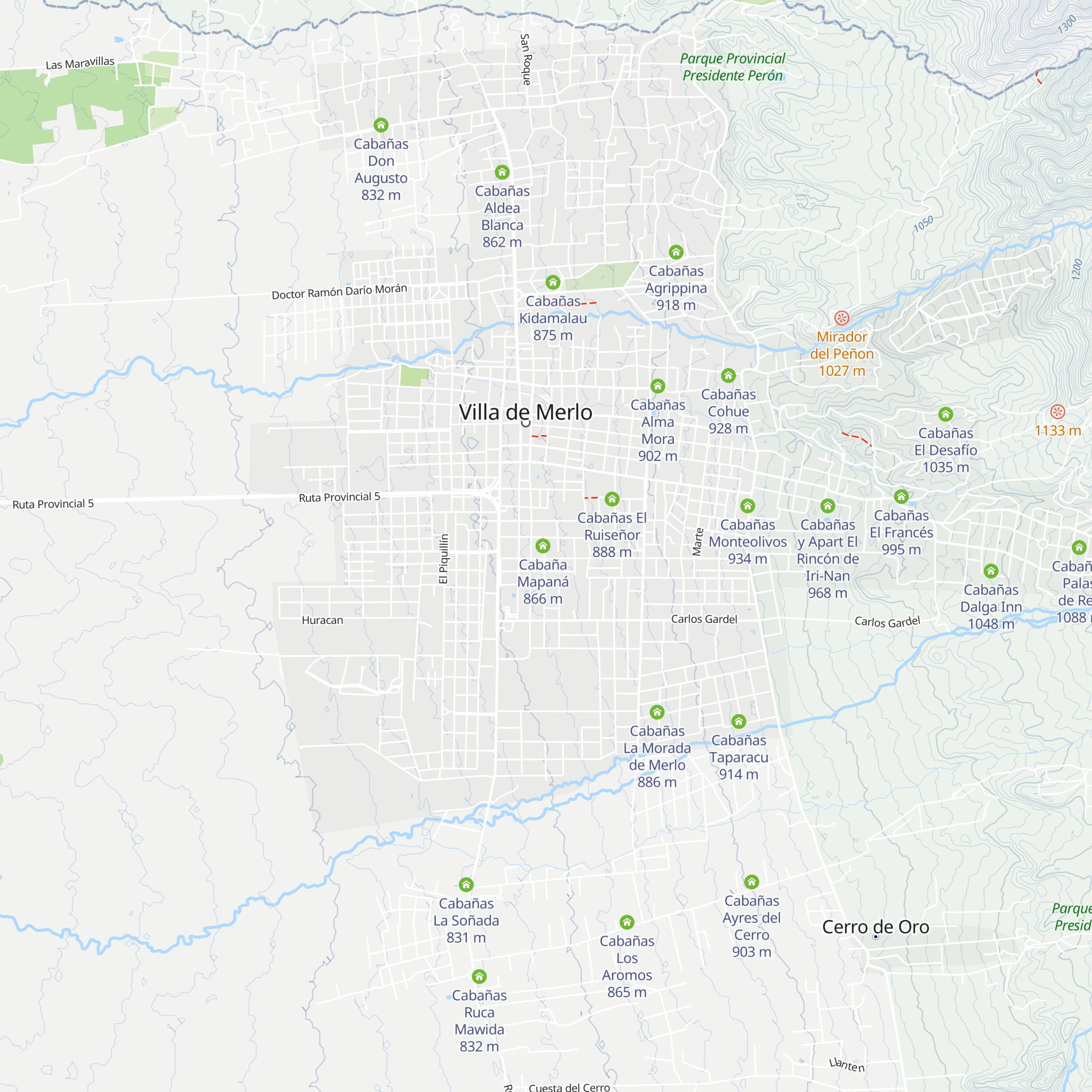 Cabañas Cerro Nevado map