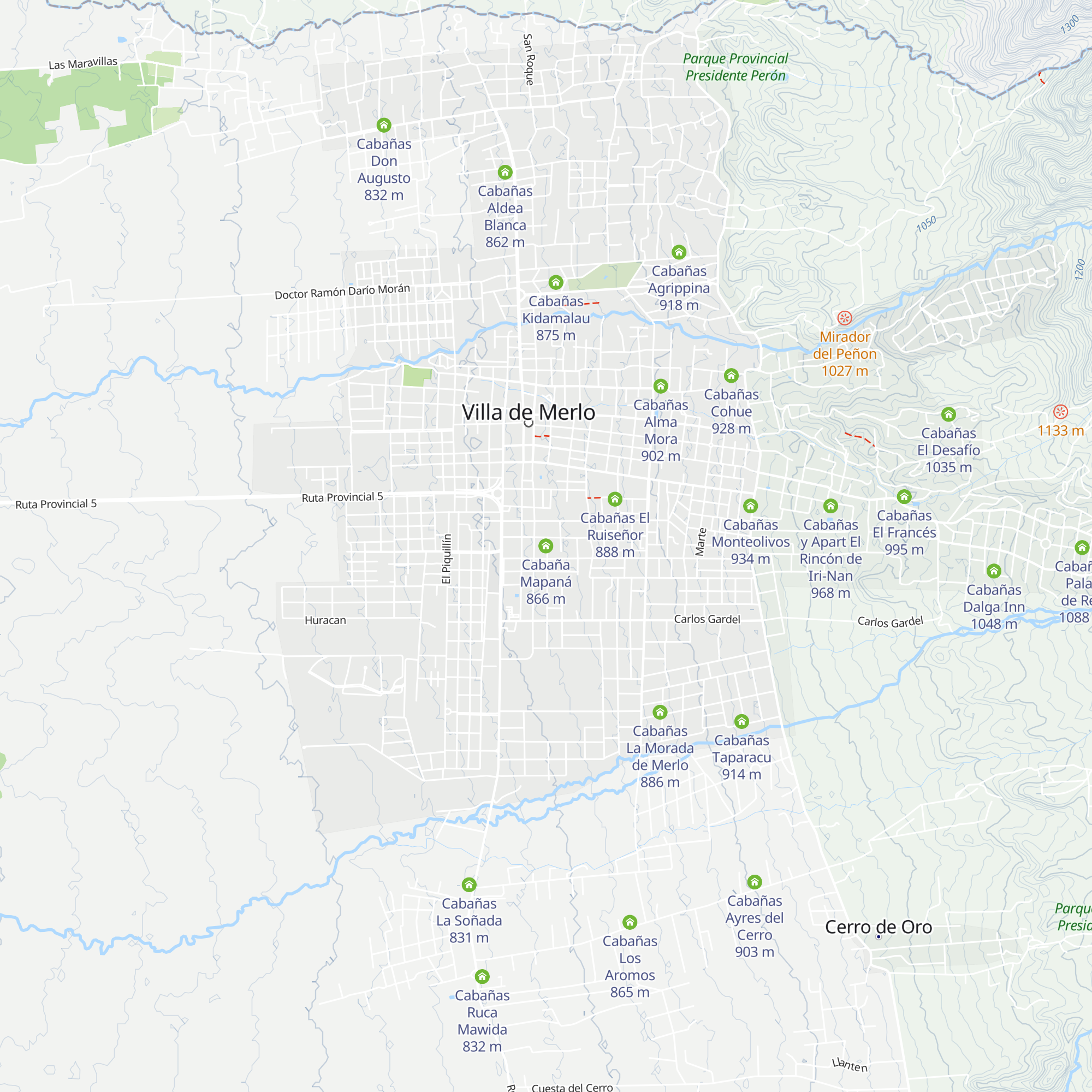 Cabaña Mapaná map