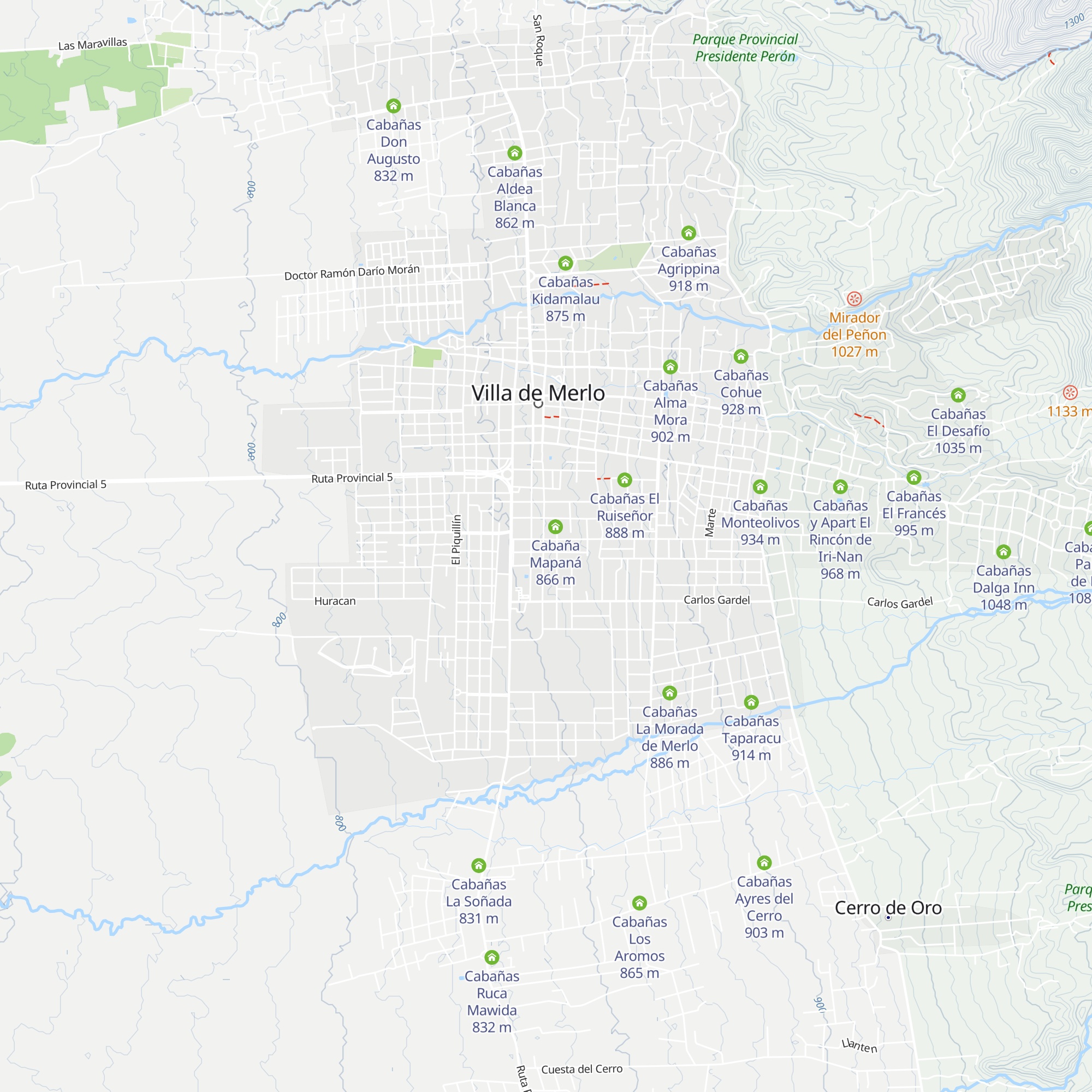 Cabañas La Belén map