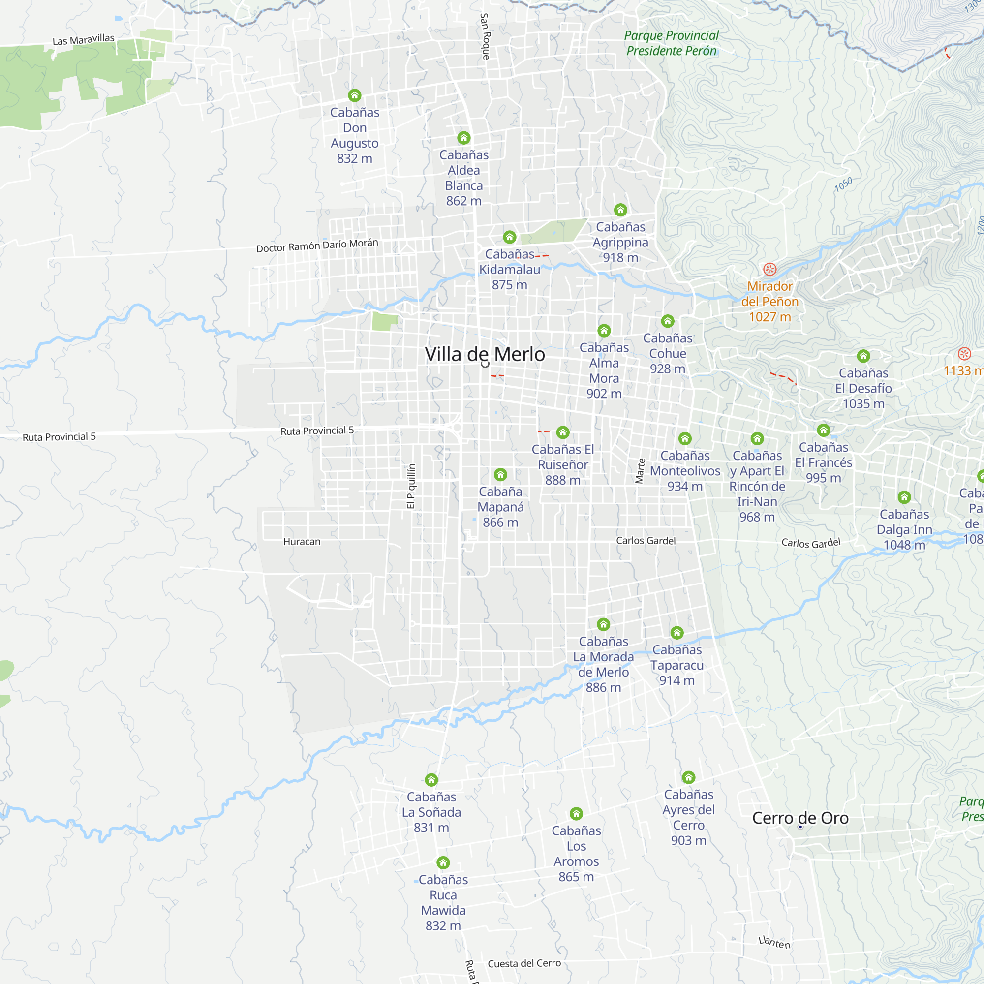 Cabañas La Belén map
