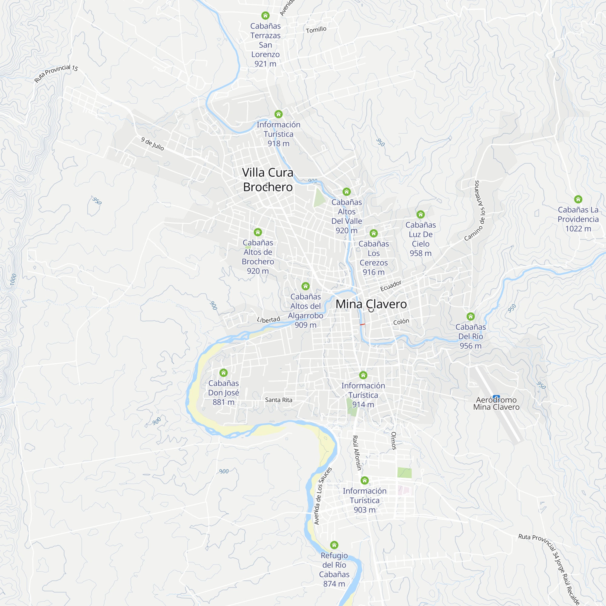 Cabañas Altas Cumbres map