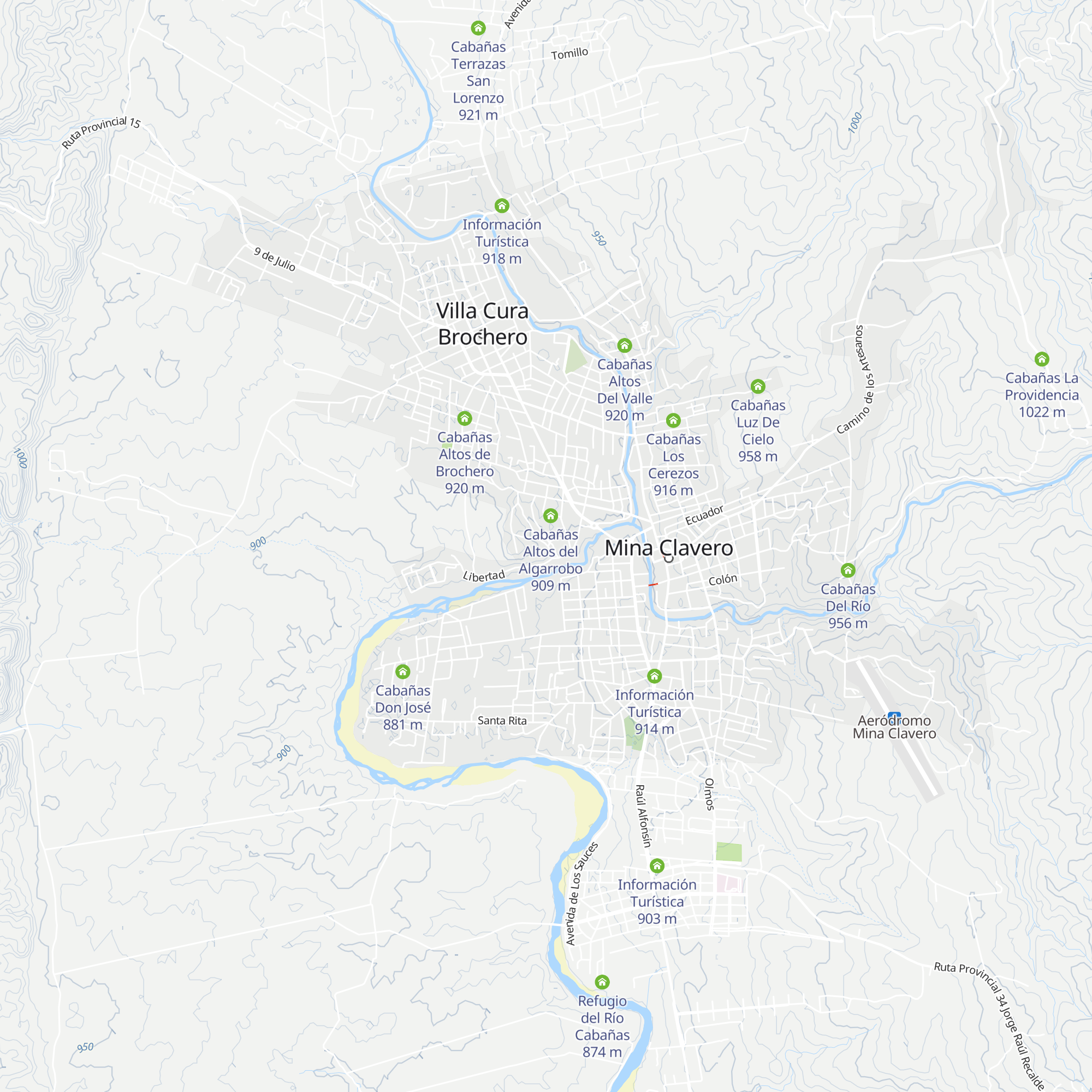 Cabañas Altas Cumbres map