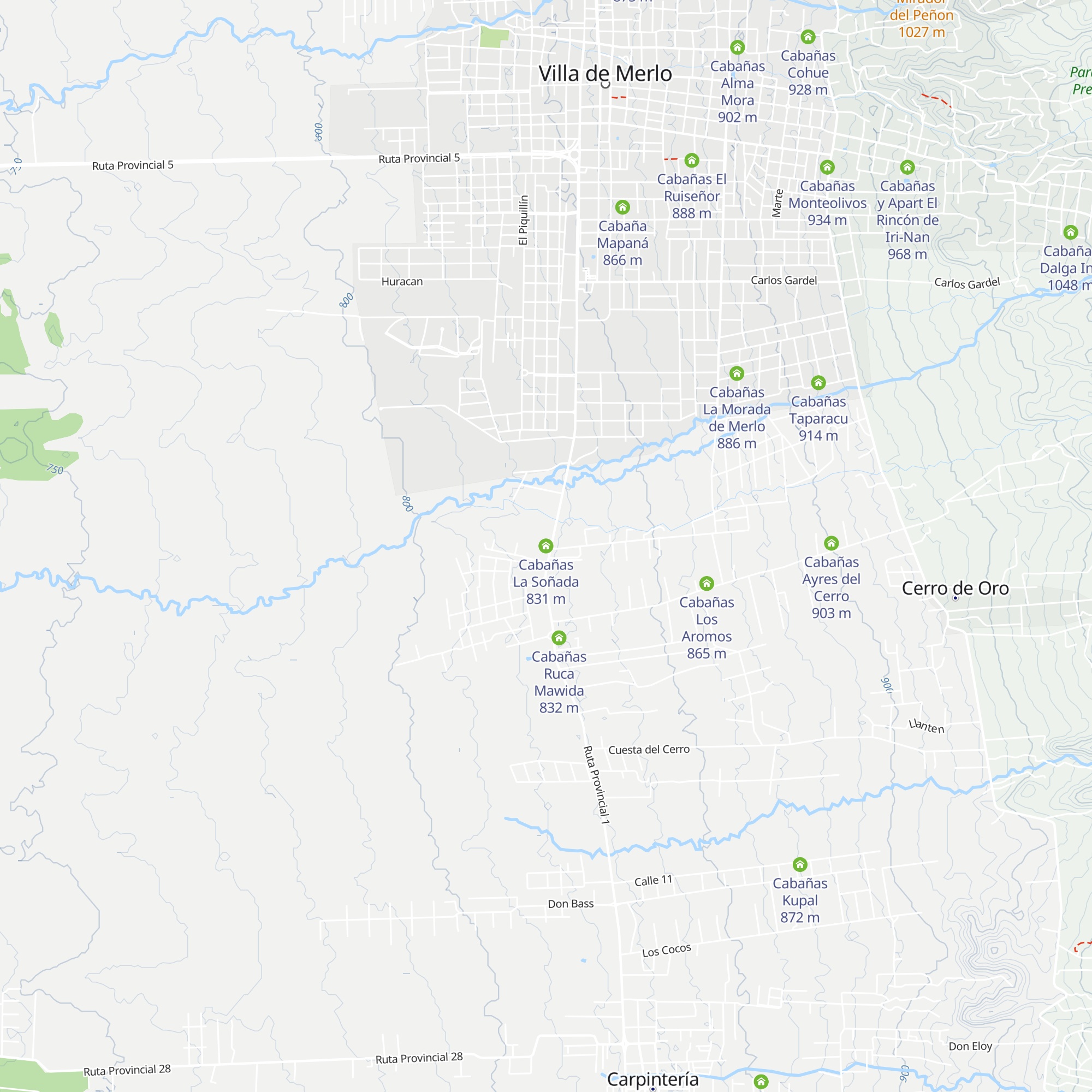 Cabañas La Soñada map