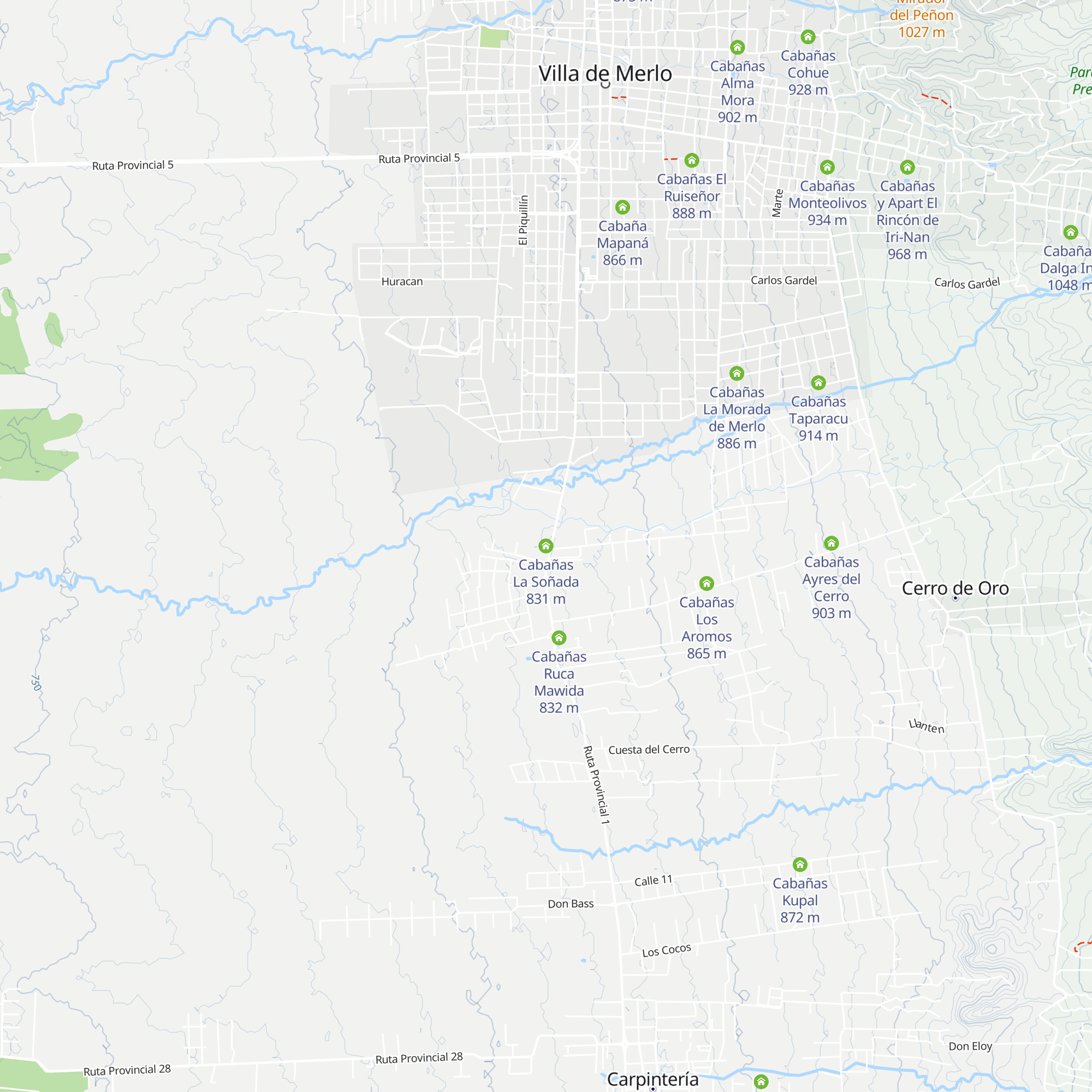 Cabañas La Soñada map