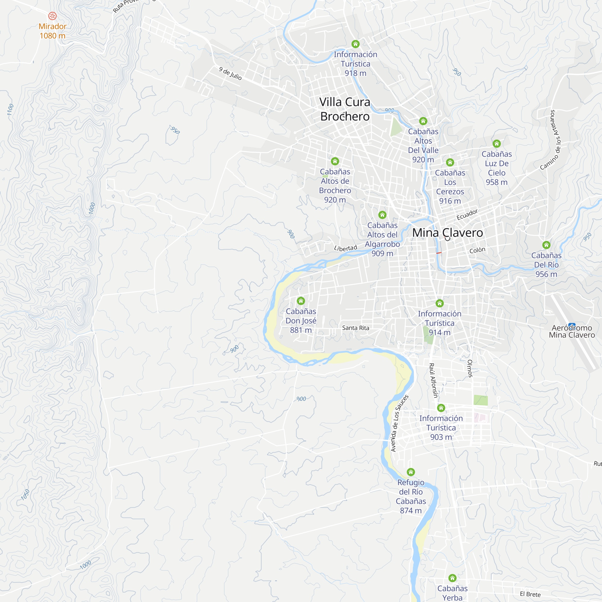Cabañas Don José map