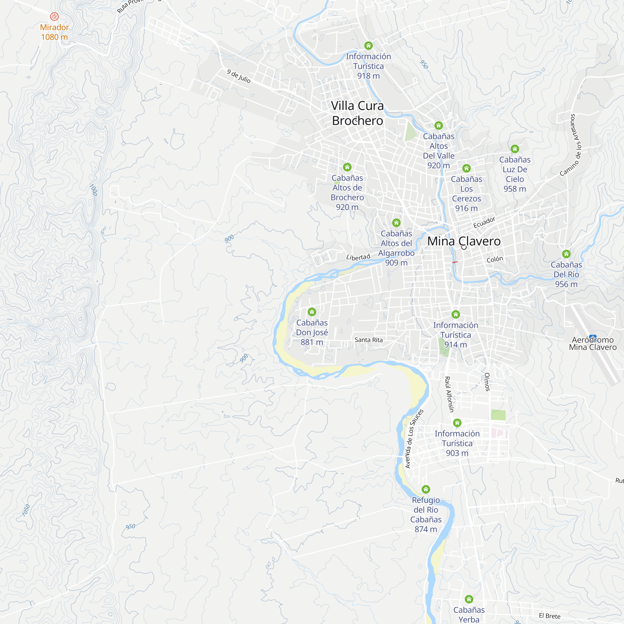 Cabañas Don José map