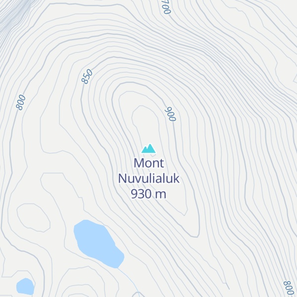 Map of Mont Nuvulialuk