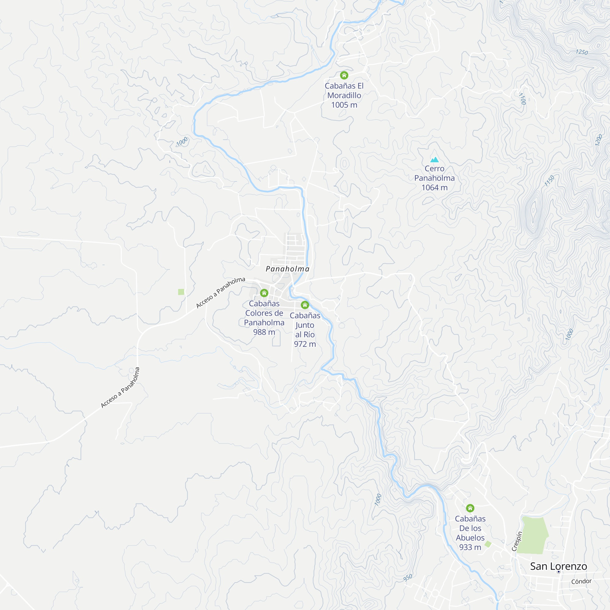 Cabañas Junto al Río map