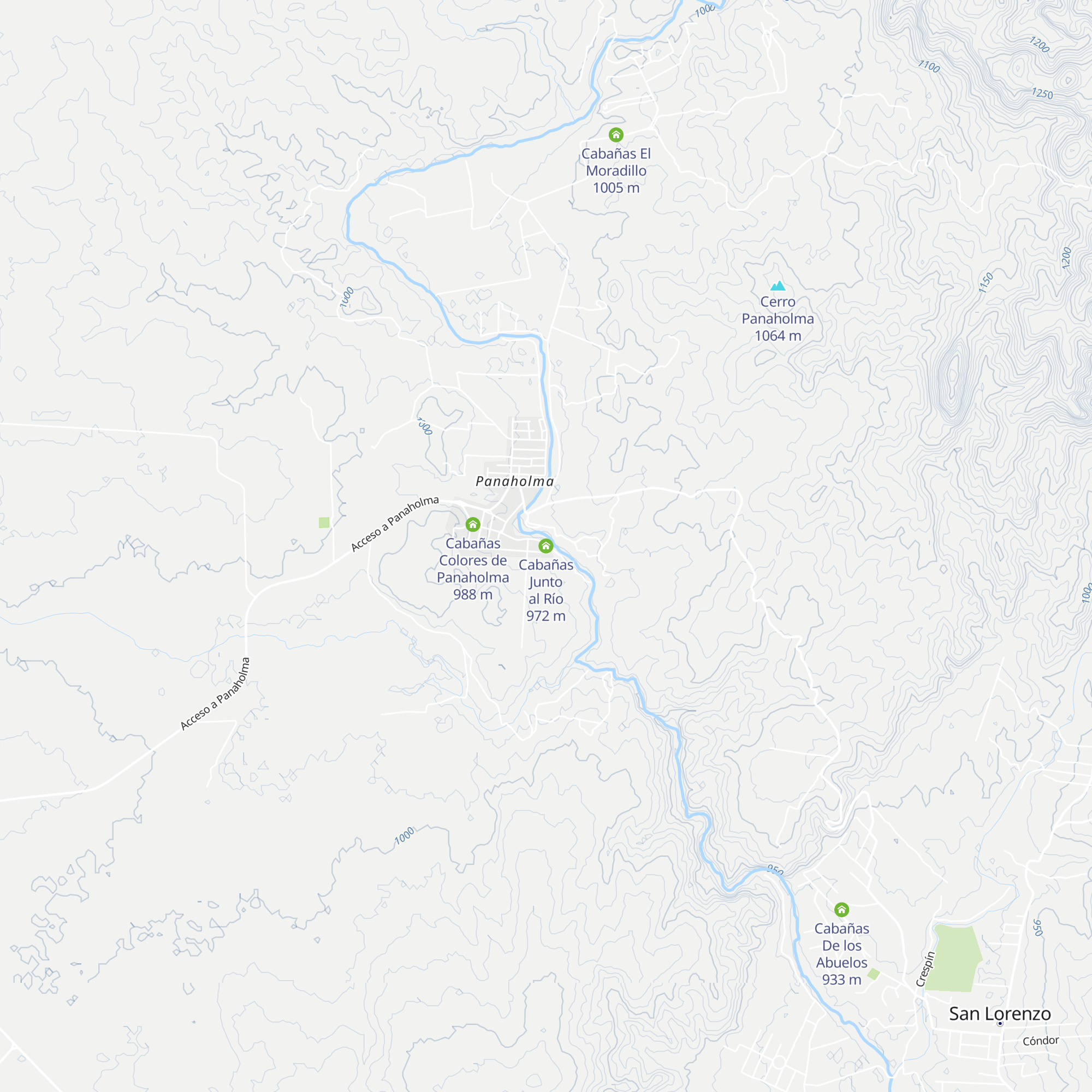 Cabañas Junto al Río map