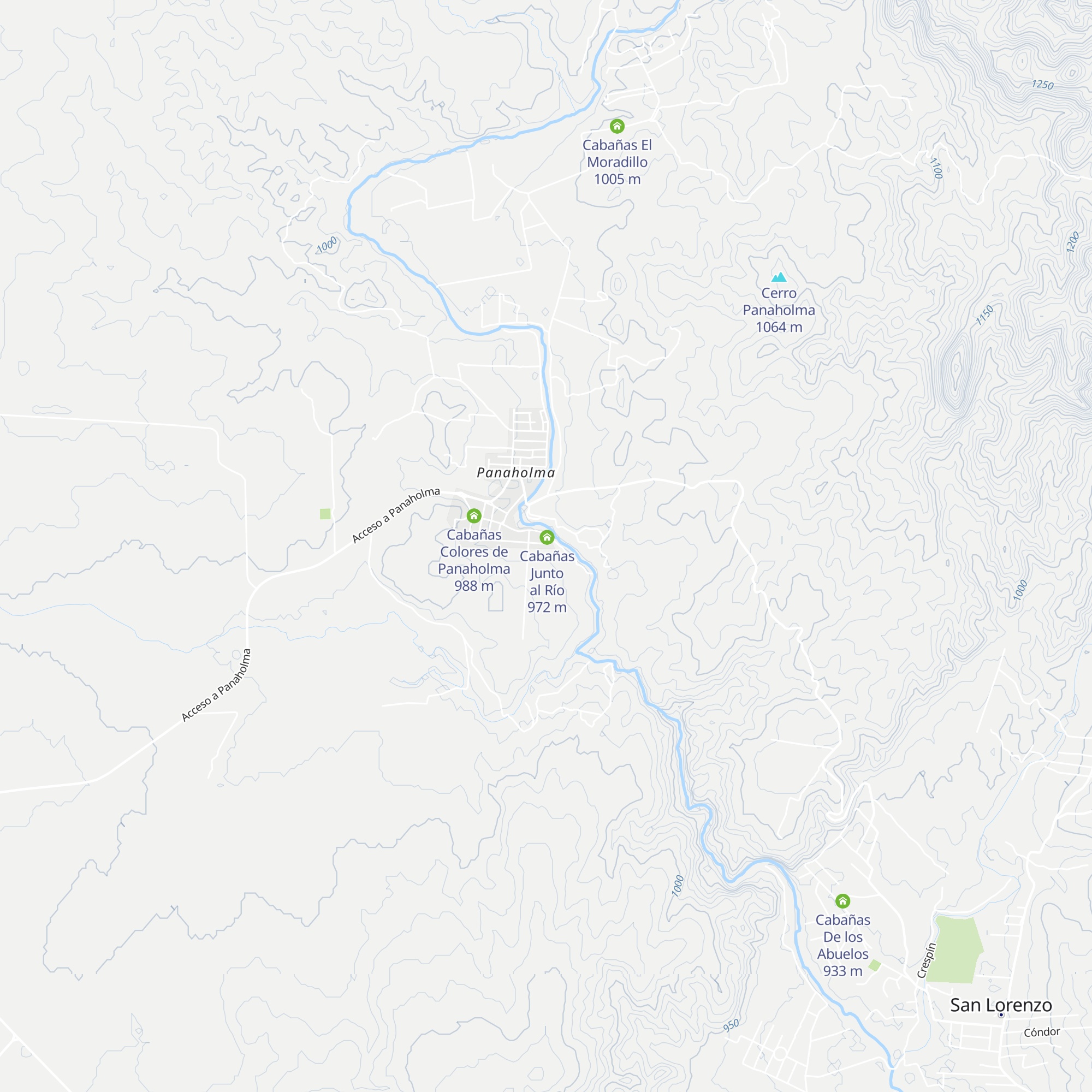 Cabañas Sierras Encantadas map