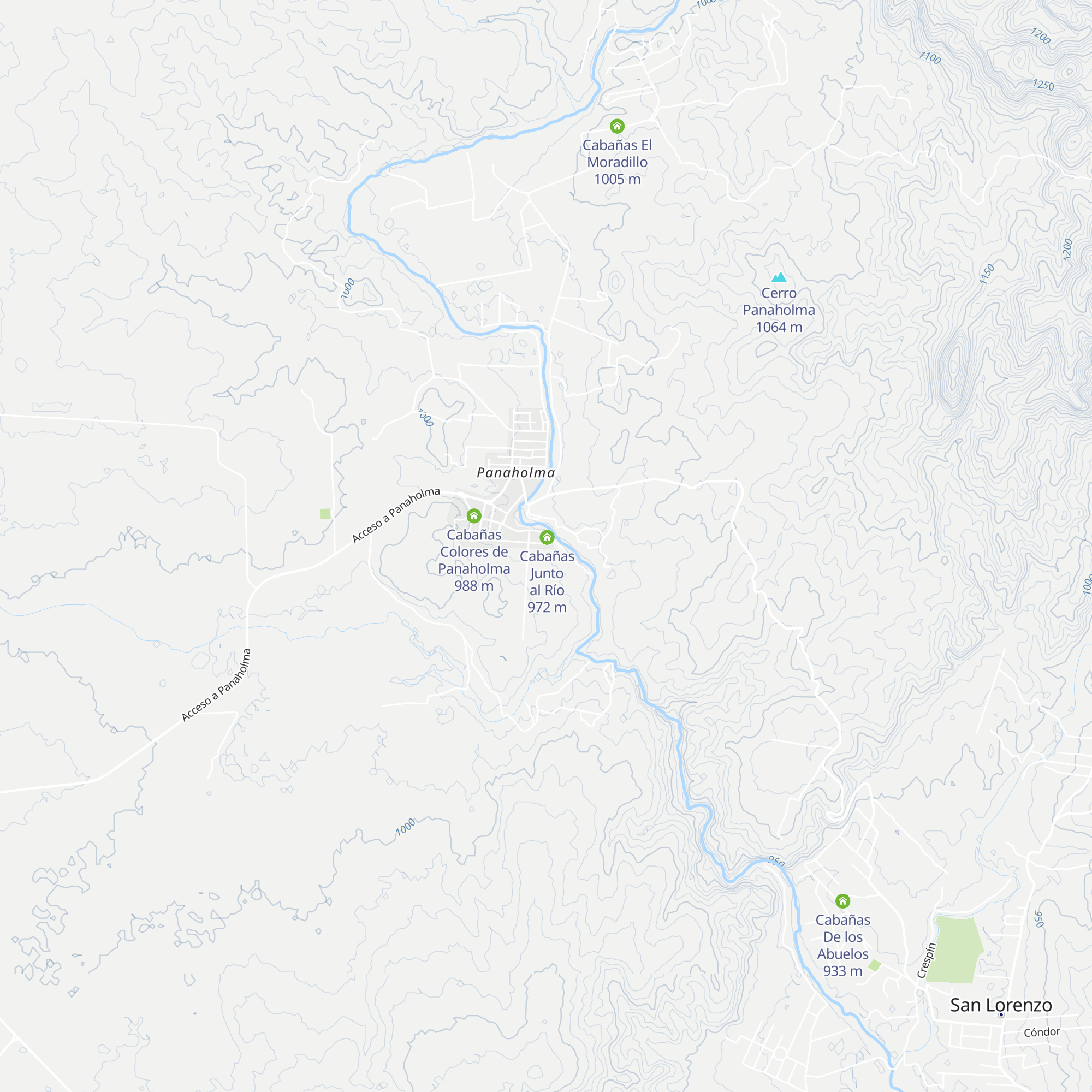 Cabañas Sierras Encantadas map