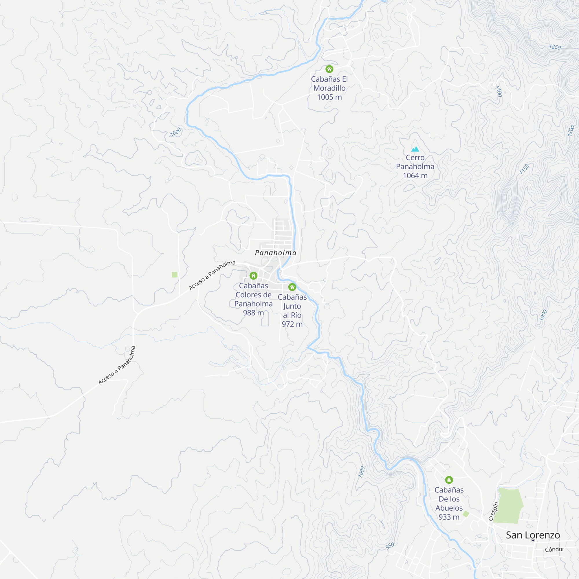 Cabañas del Artesano map