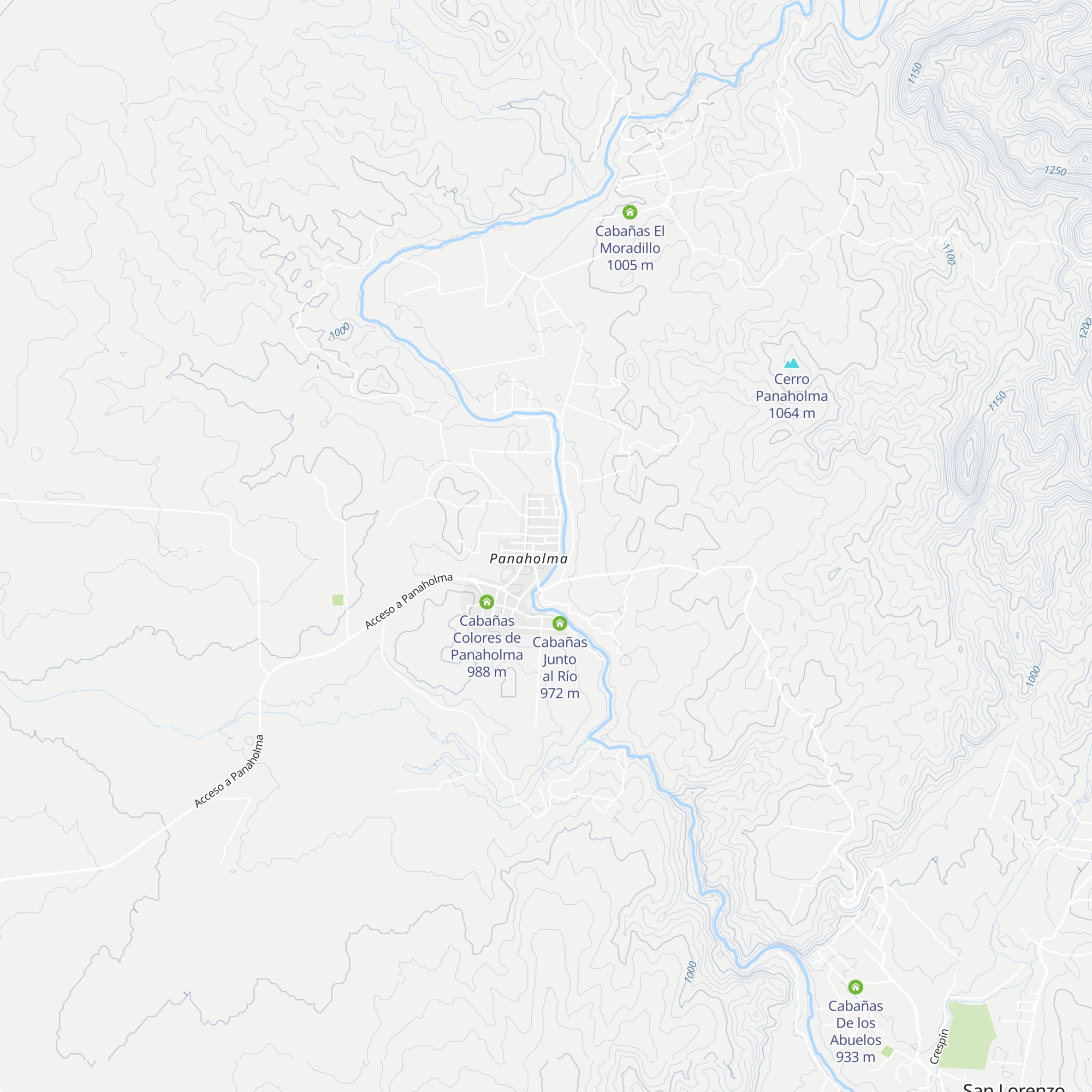 Cabañas Panaholma map