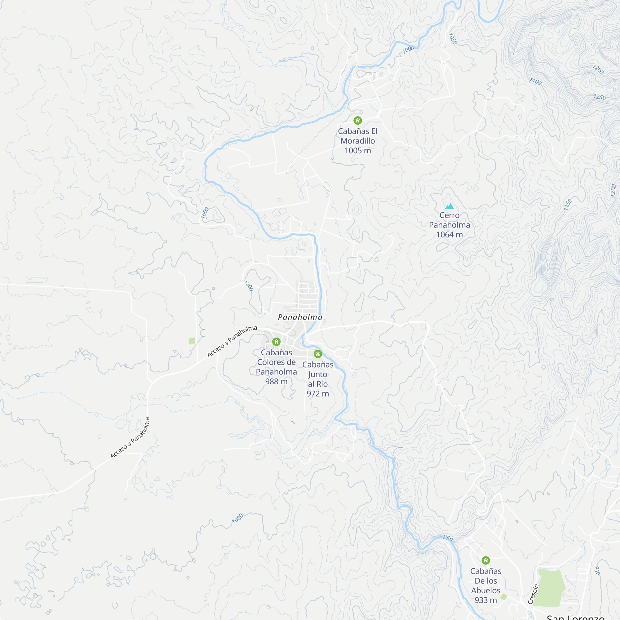 Cabañas Panaholma map