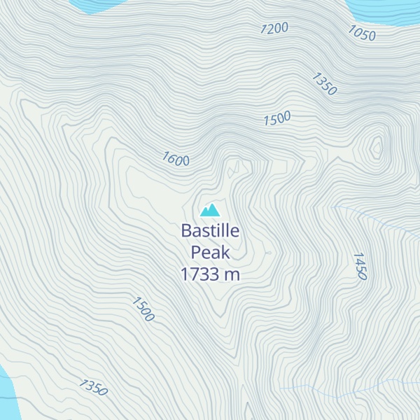 Map of Bastille Peak