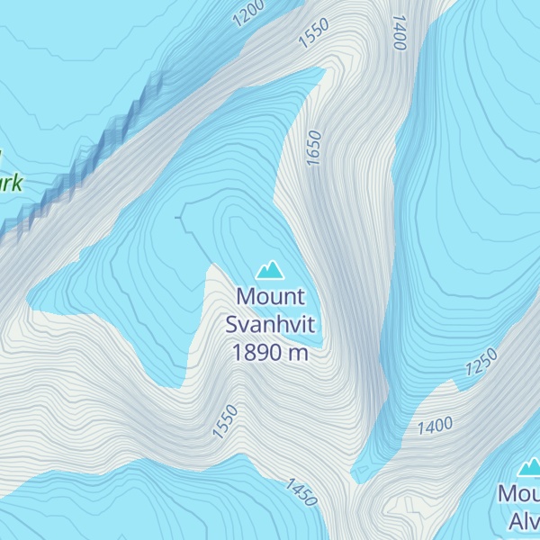 Map of Mount Svanhvit