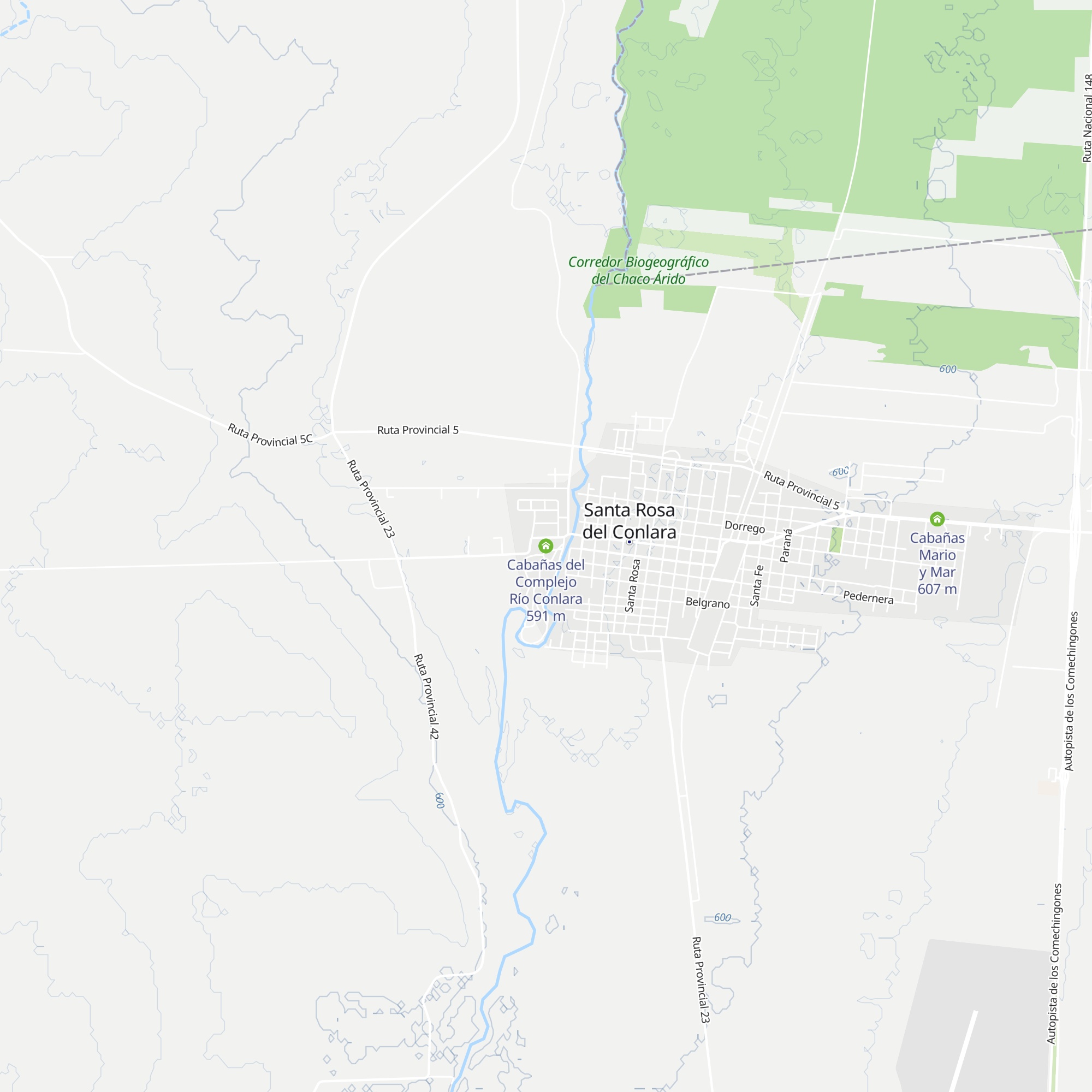 Cabañas del Complejo Río Conlara map