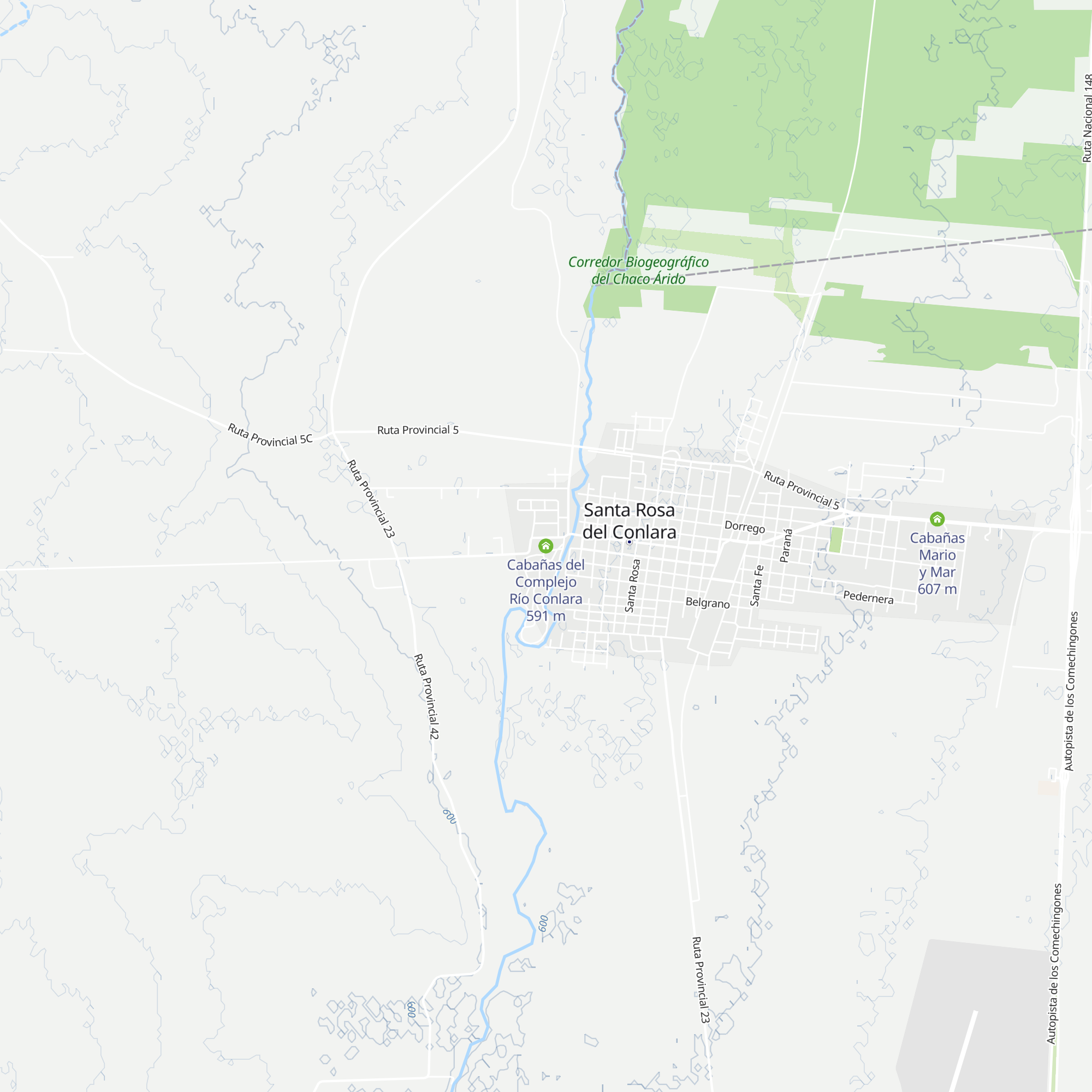 Cabañas del Complejo Río Conlara map