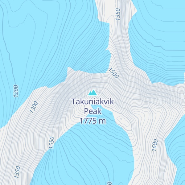 Map of Takuniakvik Peak