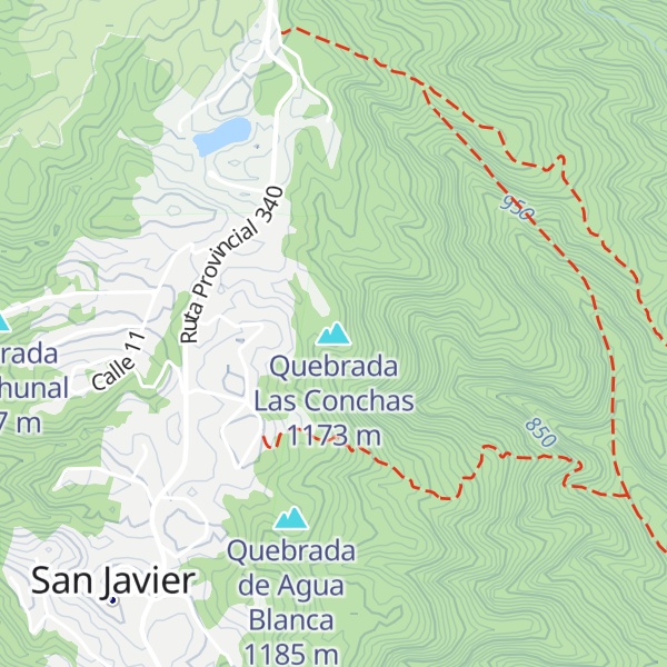 Map of Quebrada Las Conchas