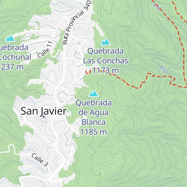 Map of Quebrada de Agua Blanca