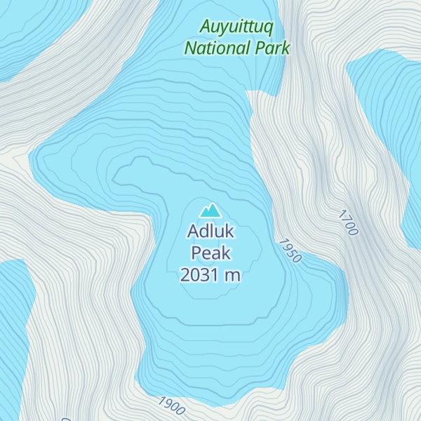 Map of Adluk Peak