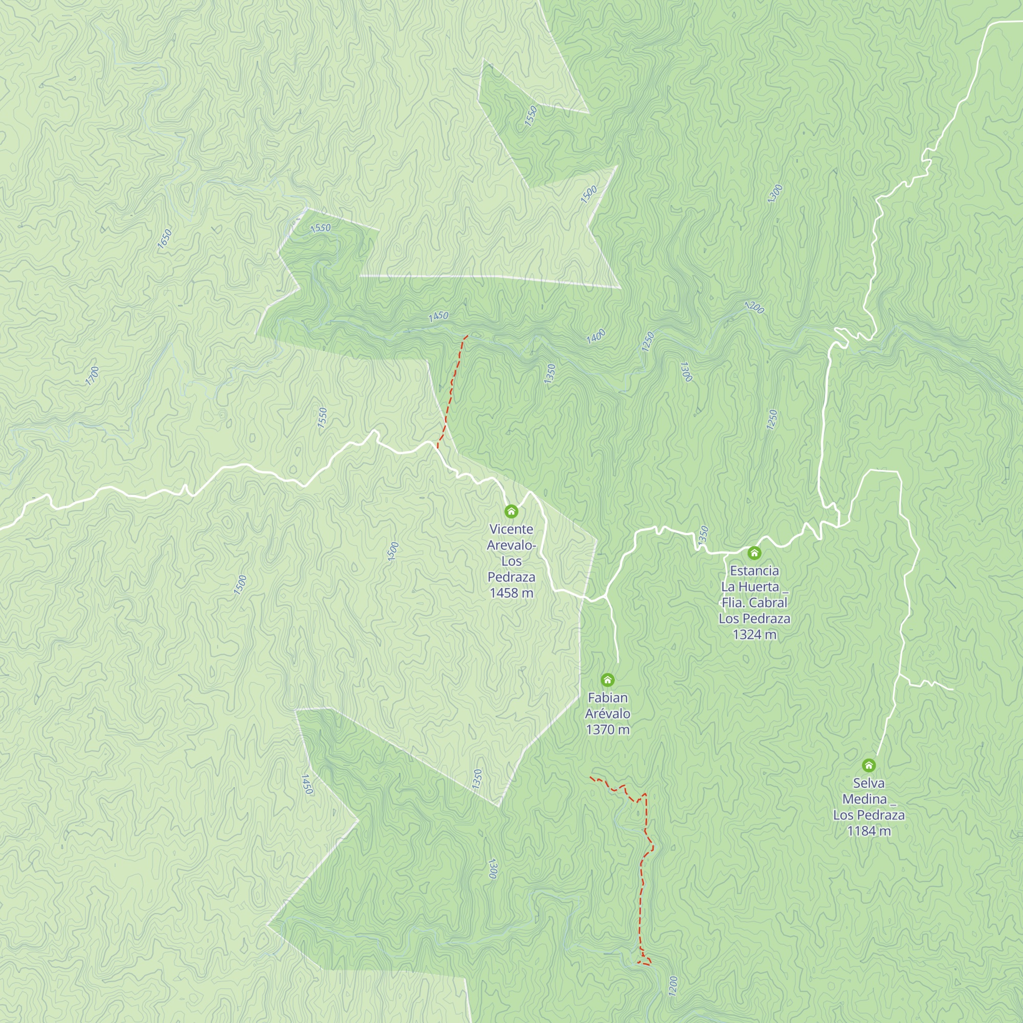 Vicente Arevalo- Los Pedraza map