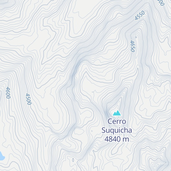 Map of Potosí mountain range