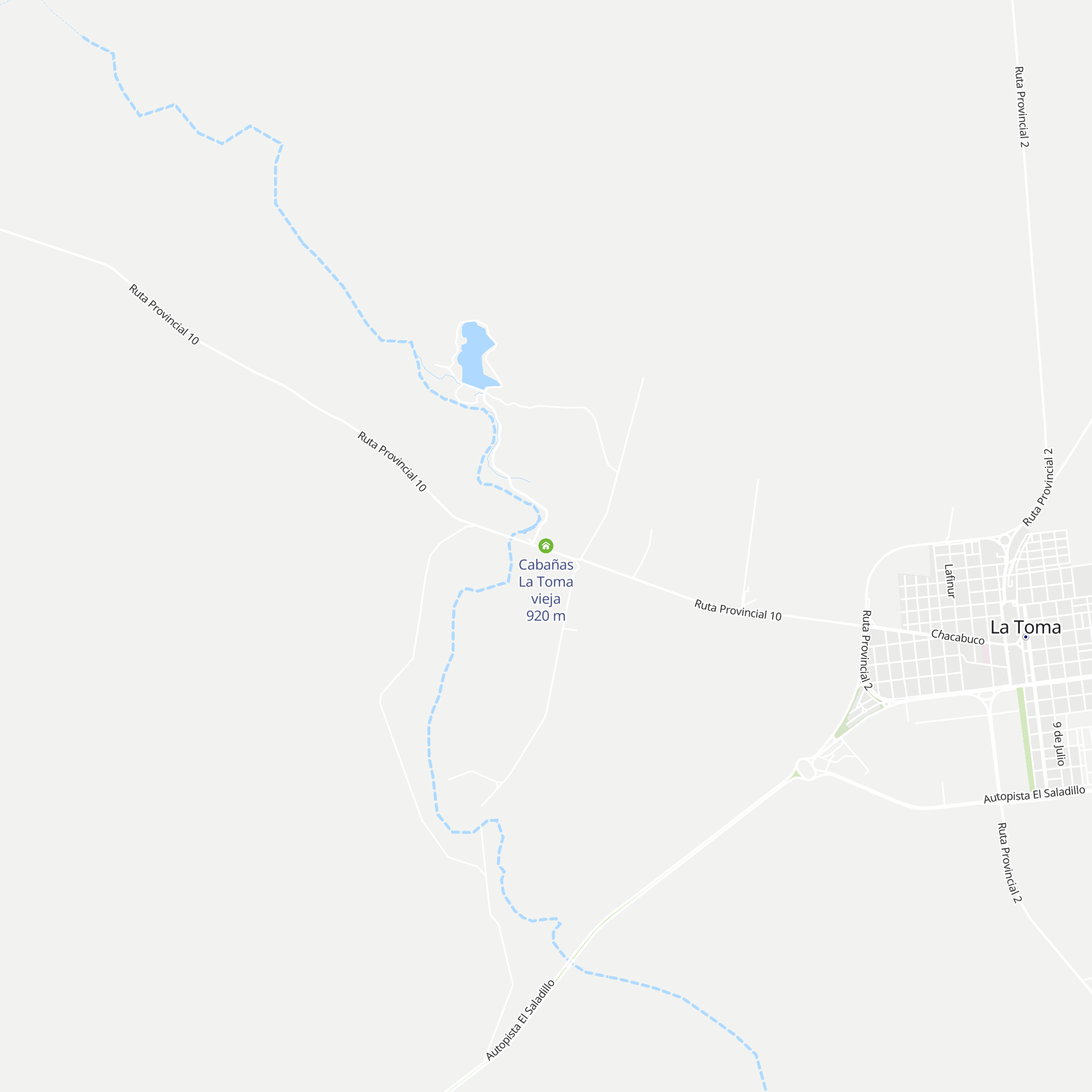 Cabañas La Toma vieja map