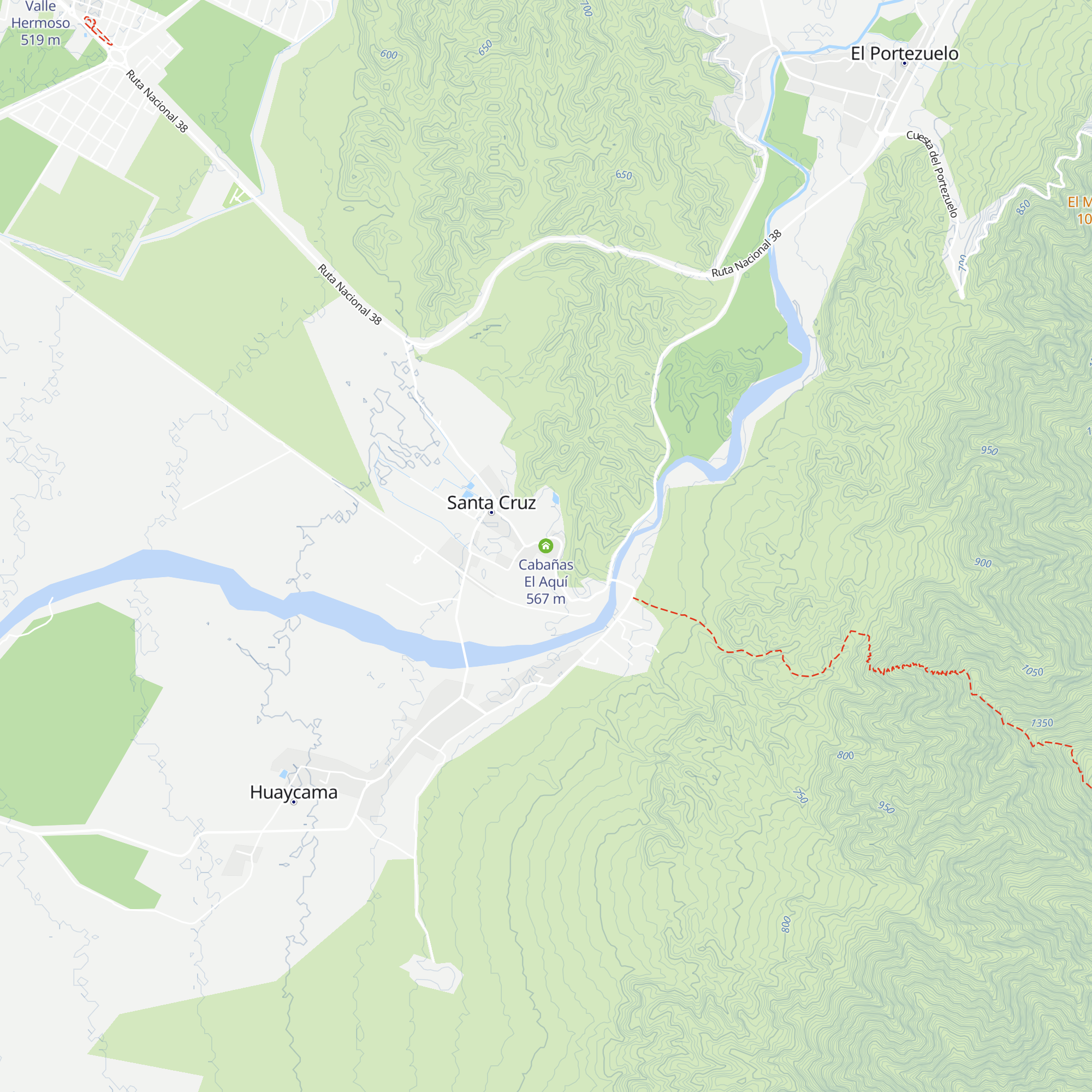 Cabañas El Aquí map