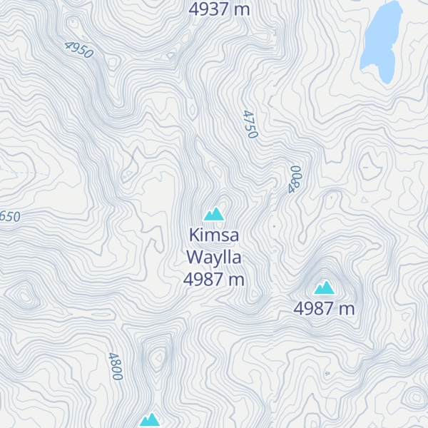 Map of Kimsa Waylla